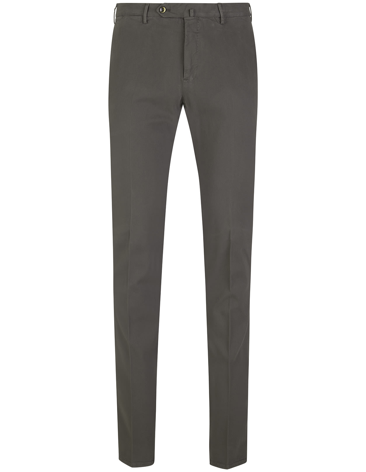 PT01 Man Slim Fit Trousers In Military Green Stretch Cotton