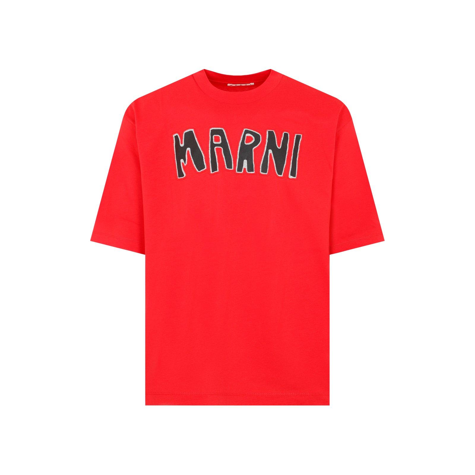 Marni Logo Print Crewneck T-shirt