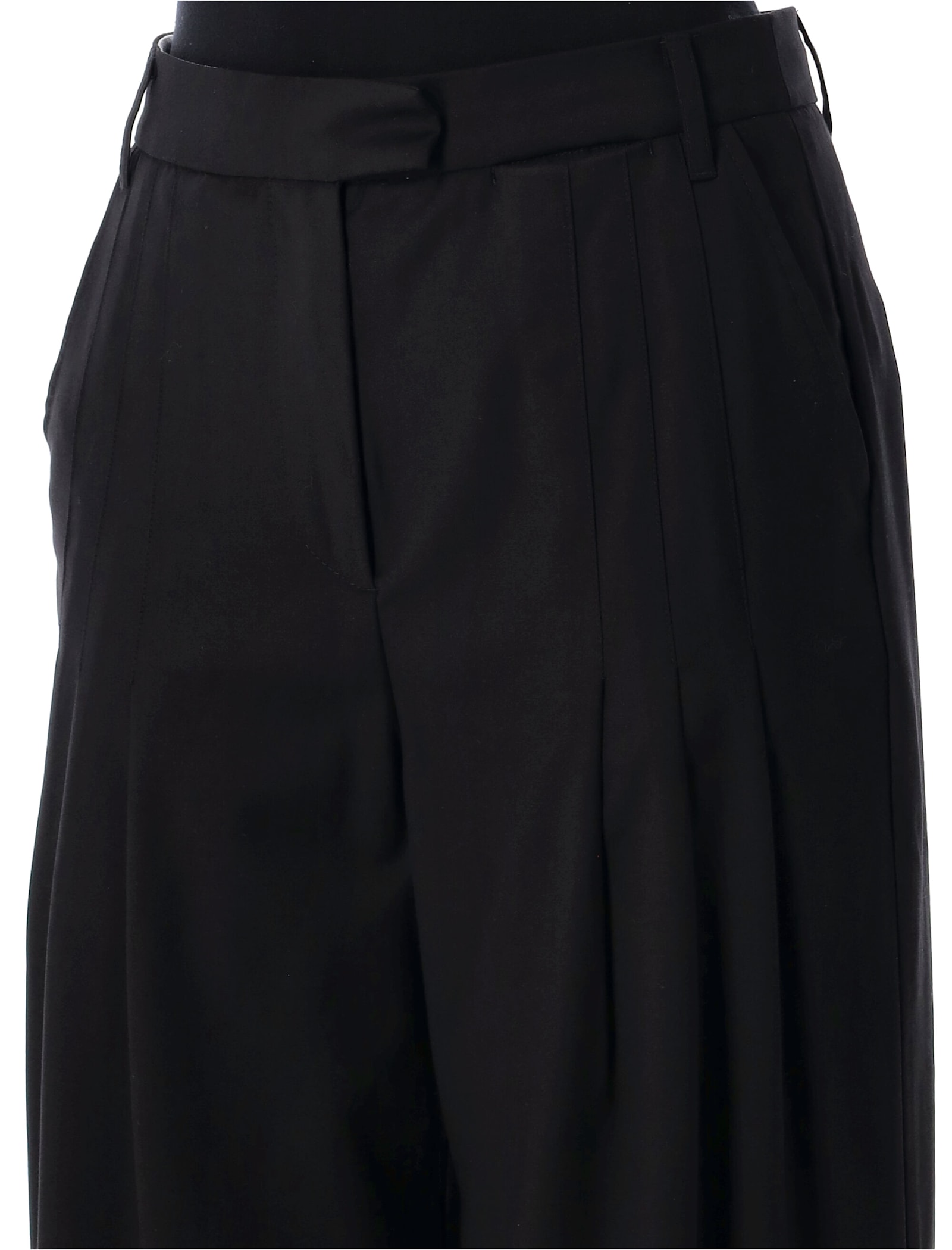 Remain Birger Christensen Wide Leg Pleated Suiting Pant With Back Pockets In Black