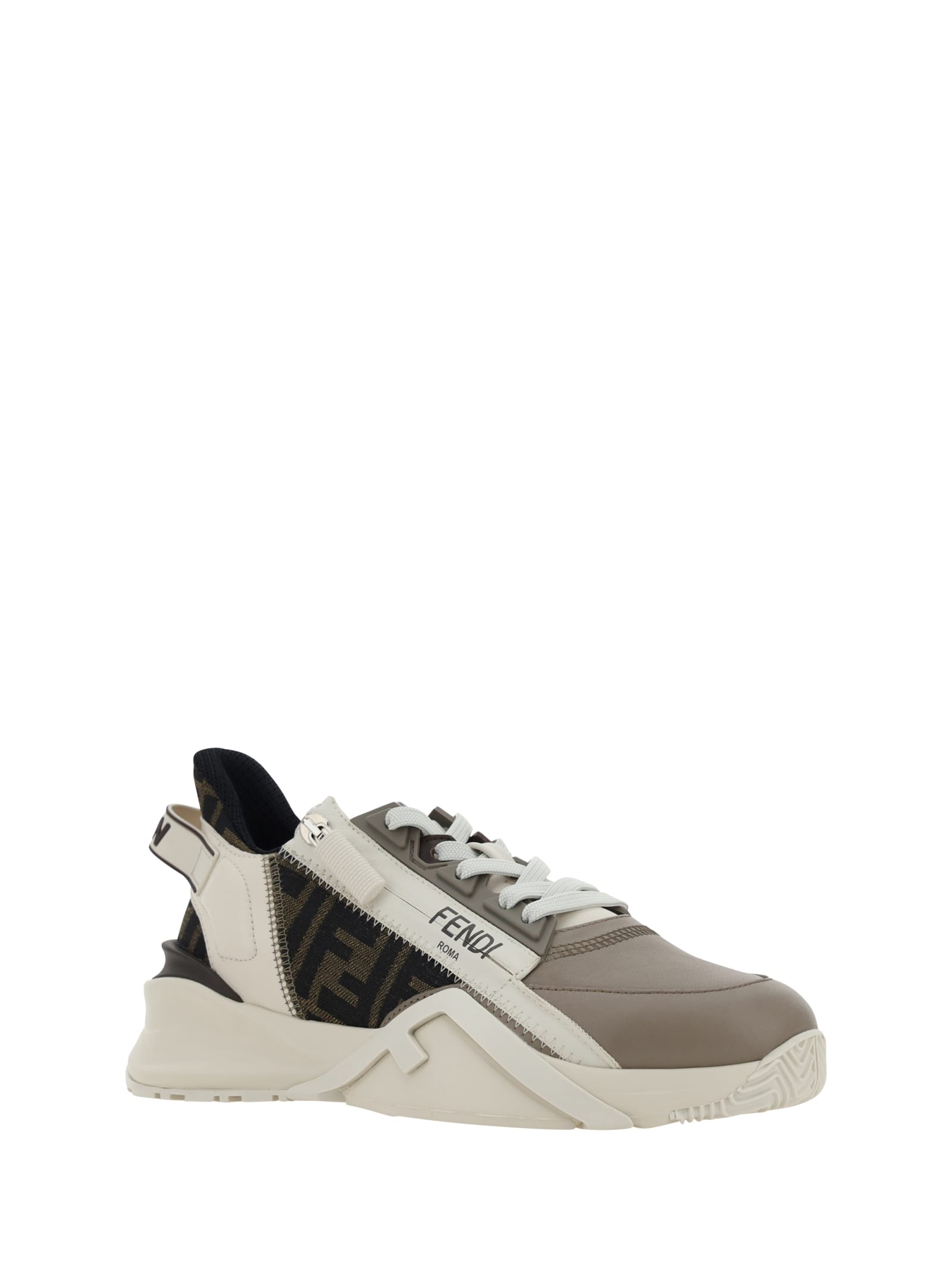 Shop Fendi Flow Running Sneakers In Brown