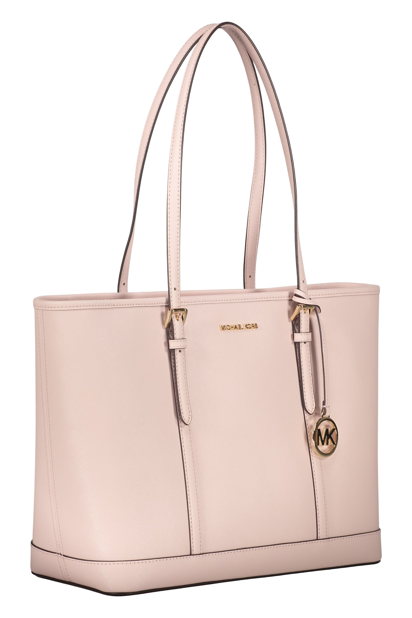 Michael Kors Jet Set Leather Tote Bag In Pink