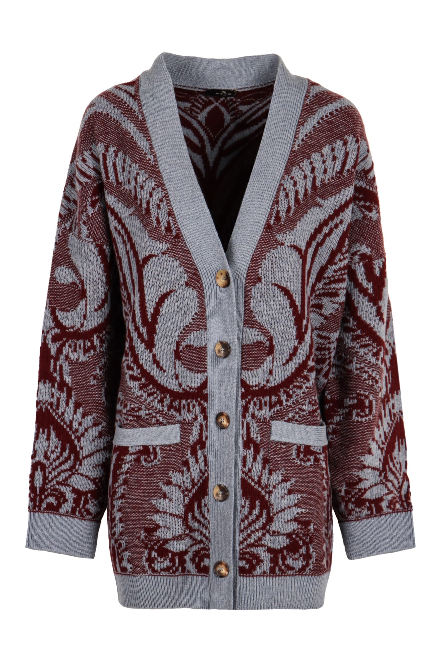 Shop Etro Wool Cardigan In Blue