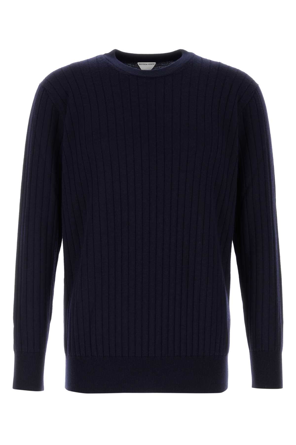 Bottega Veneta Maglione In Lana Blu Scuro Uomo In Blue