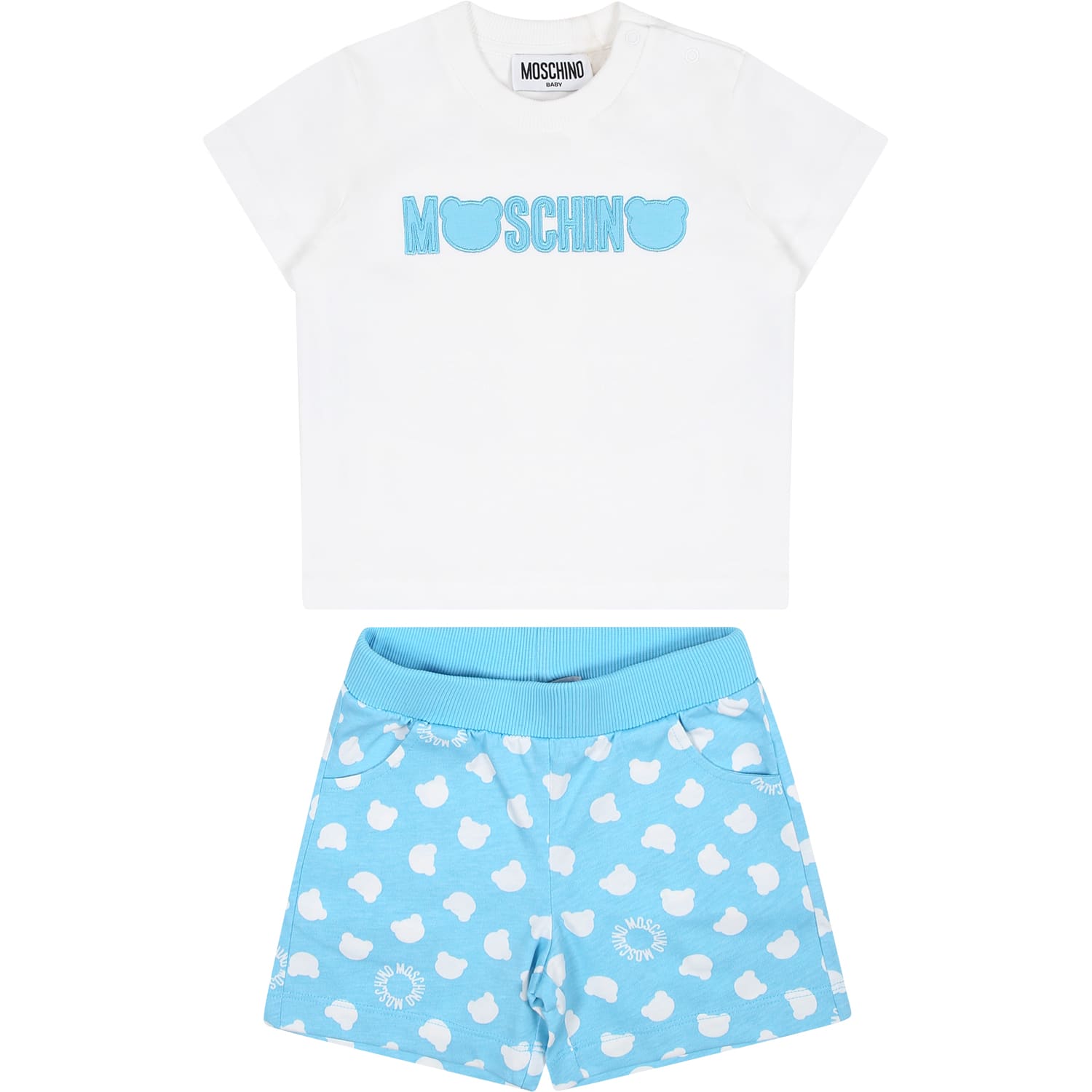 Moschino Multicolor Set For Baby Girl With Logo