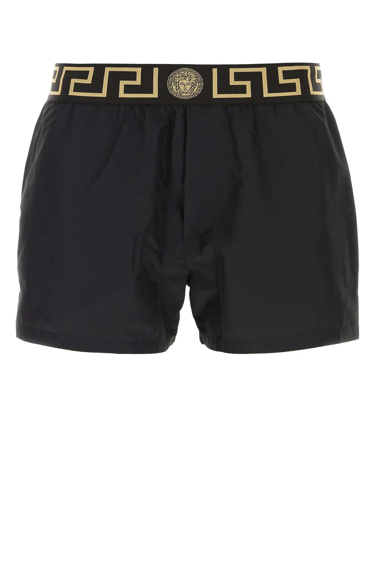 Black Polyester Swimming Shorts