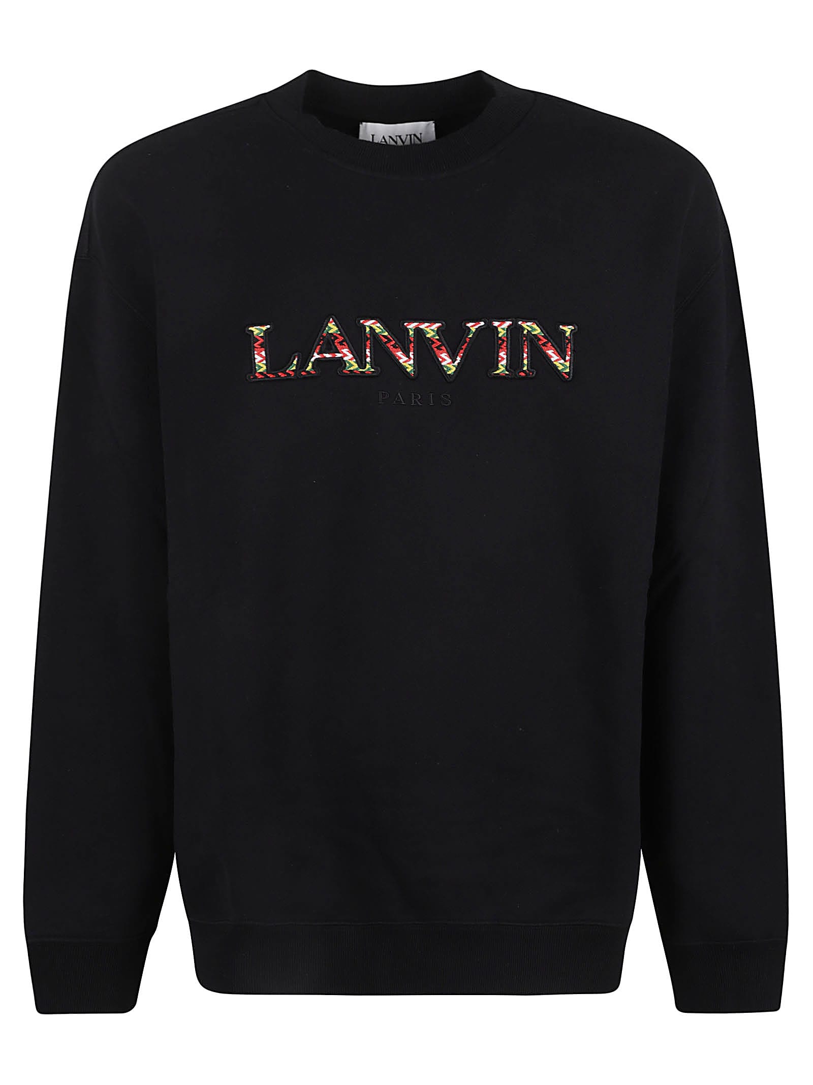 Shop Lanvin Logo Embroidered Sweatshirt In Black