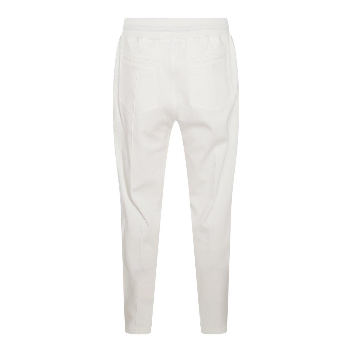 Shop Brunello Cucinelli Straight-leg Drawstring Track Pants In White