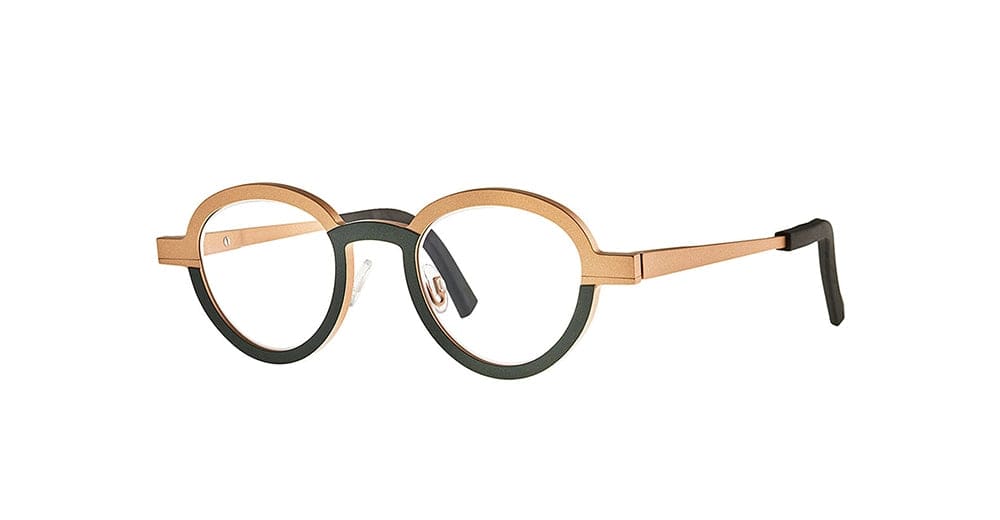 Shop Theo Eyewear Collins - 463 Glasses In Black/bronze