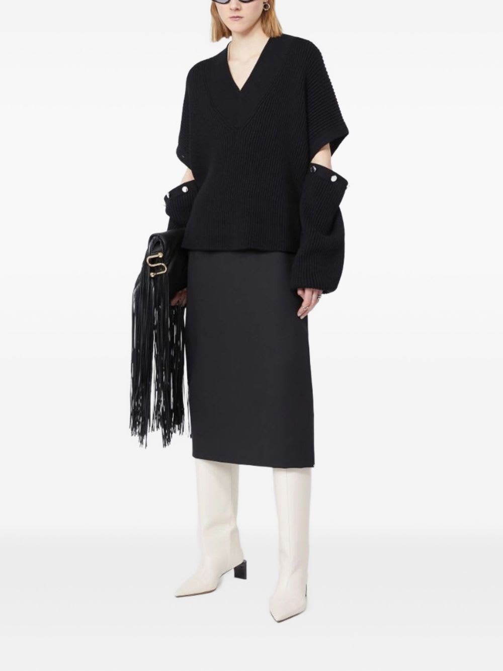 Sportmax Tay Oversized Jumper With Detachable Sleeves In Multi
