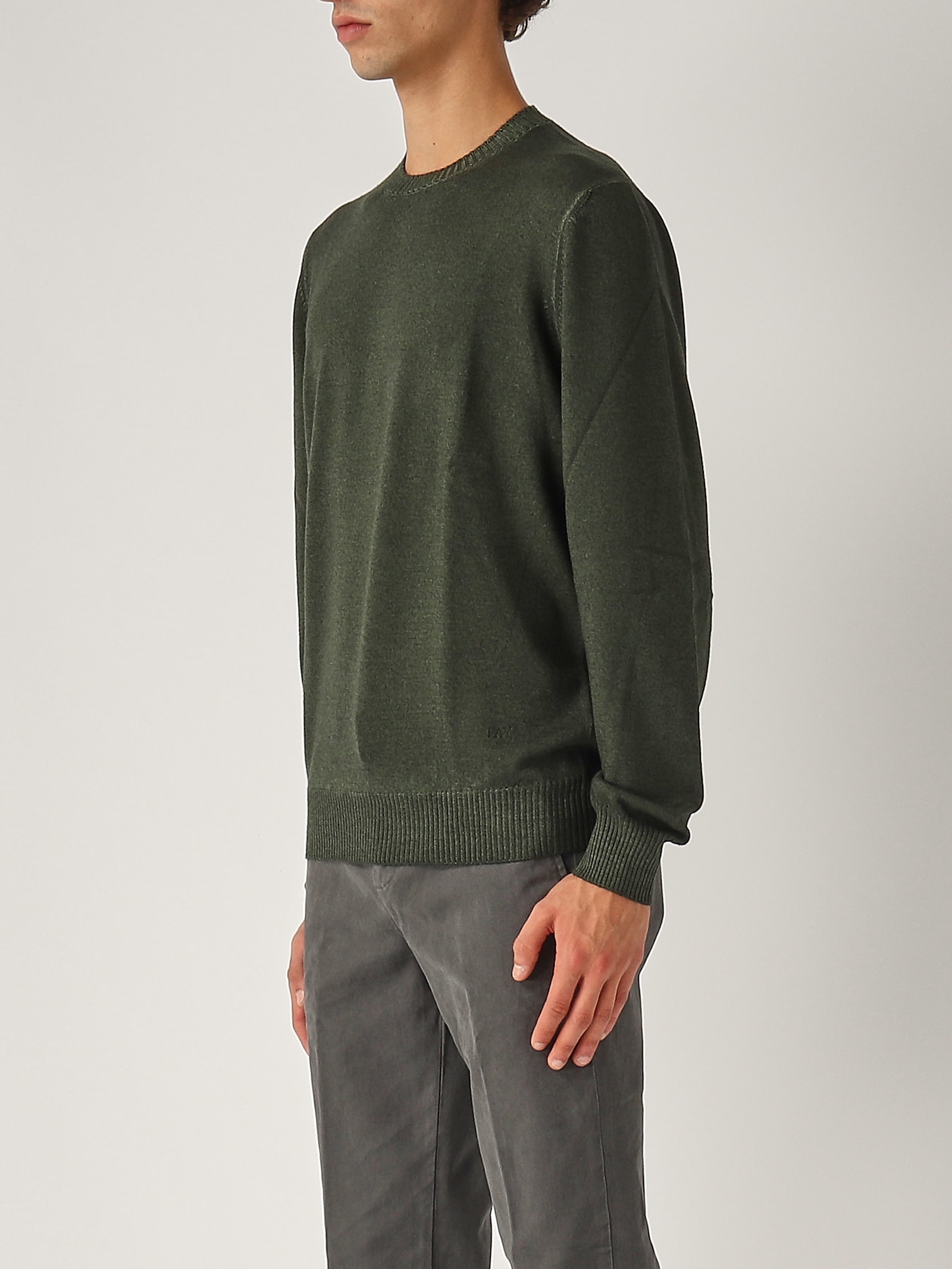 Shop Fay Girocollo Tinta In Capo Sweater In Verde