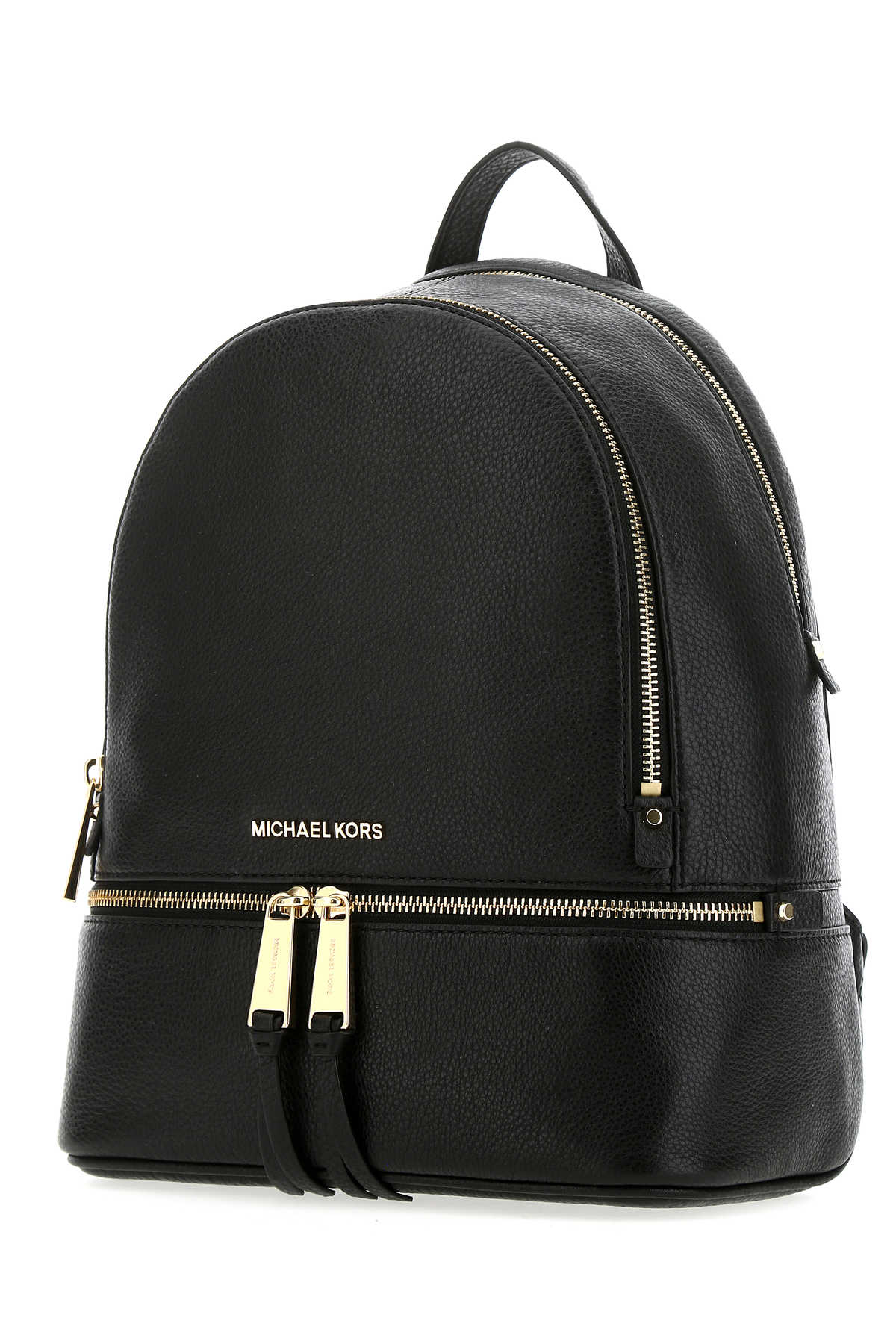 Shop Michael Kors Black Leather Medium Rhea Backpack