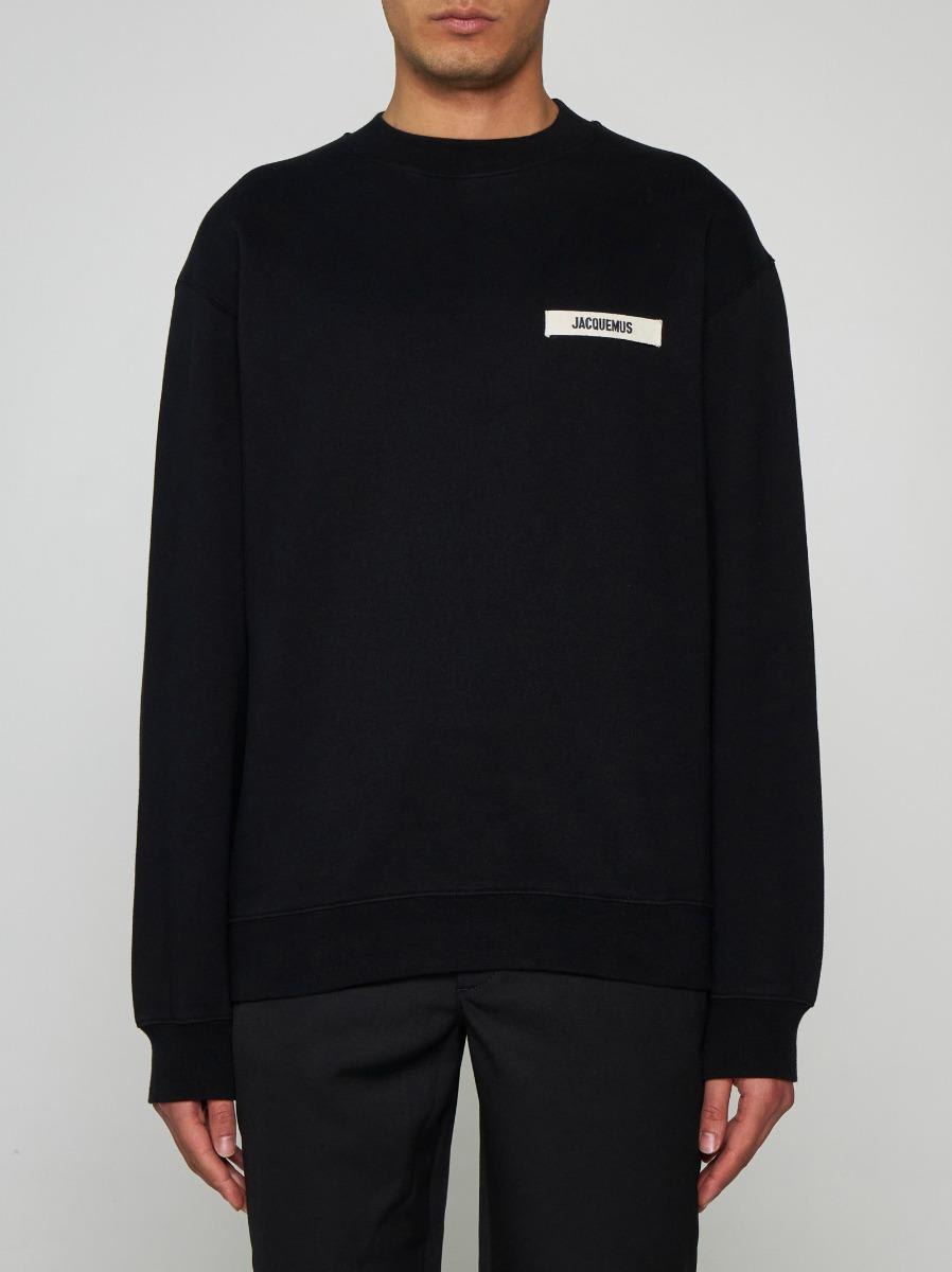 Shop Jacquemus Gros Grain Cotton Sweatshirt In Black