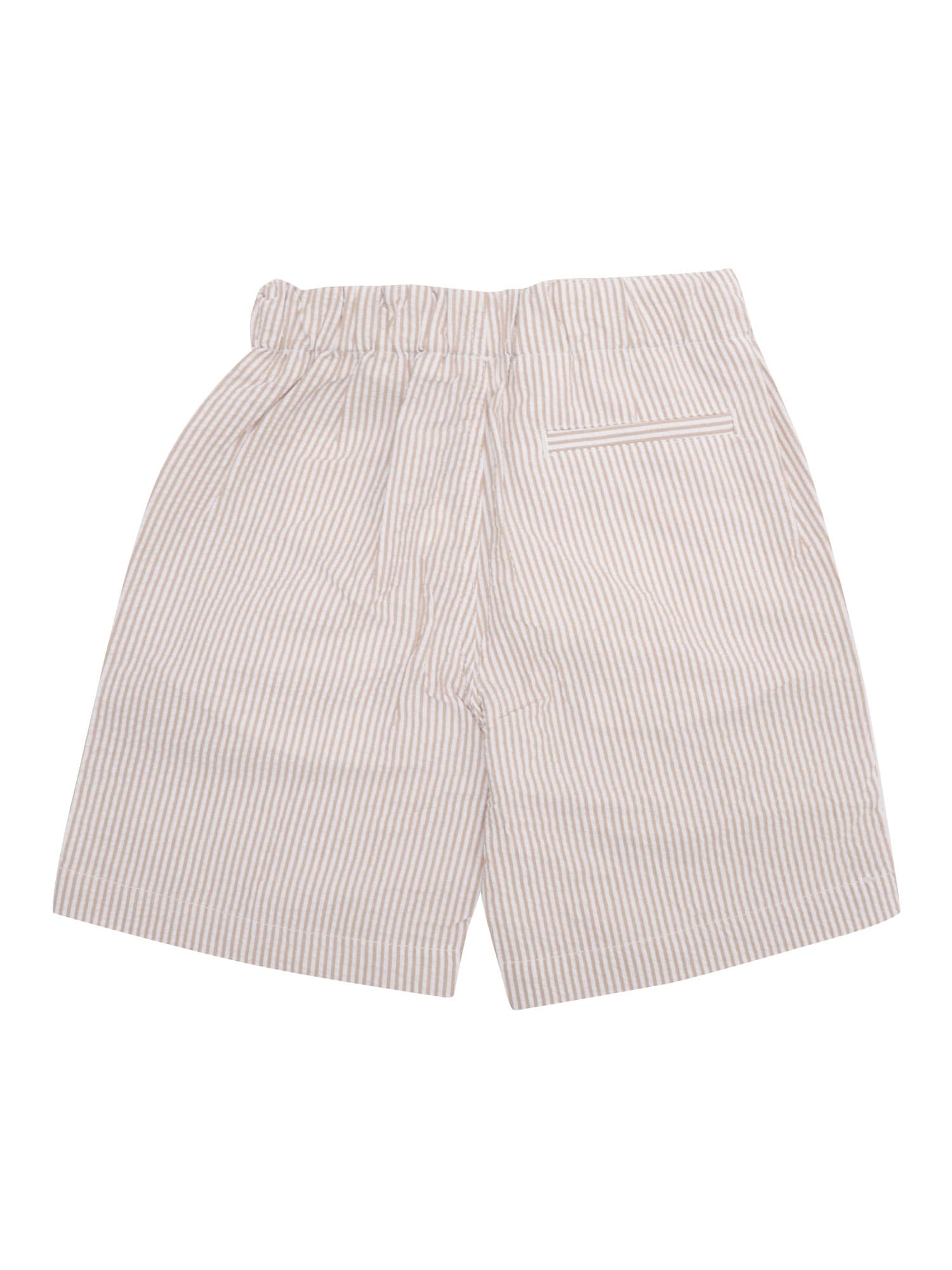 Il Gufo Striped Shorts In Beige