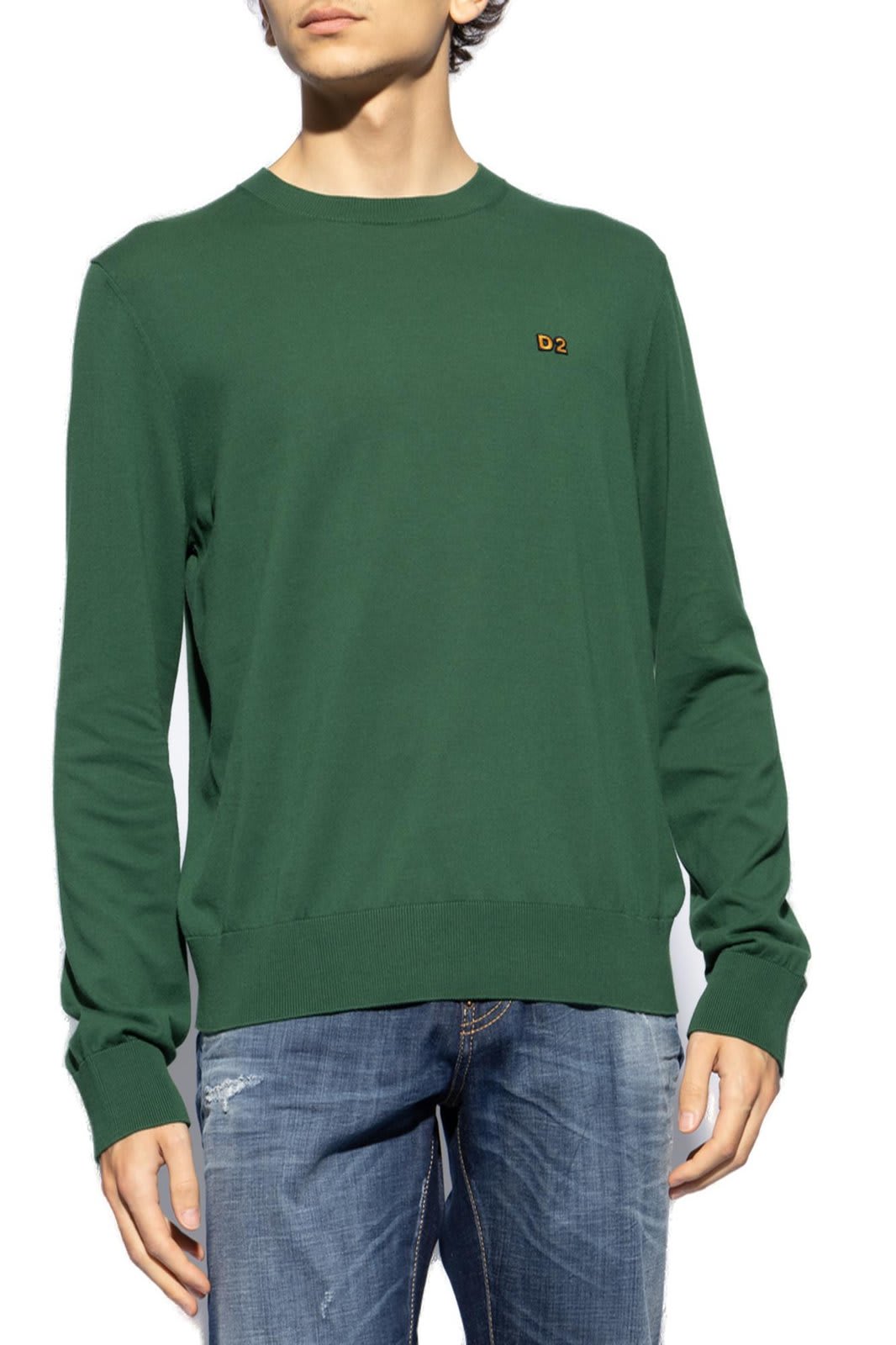 Shop Dsquared2 Logo Embroidered Knit Jumper