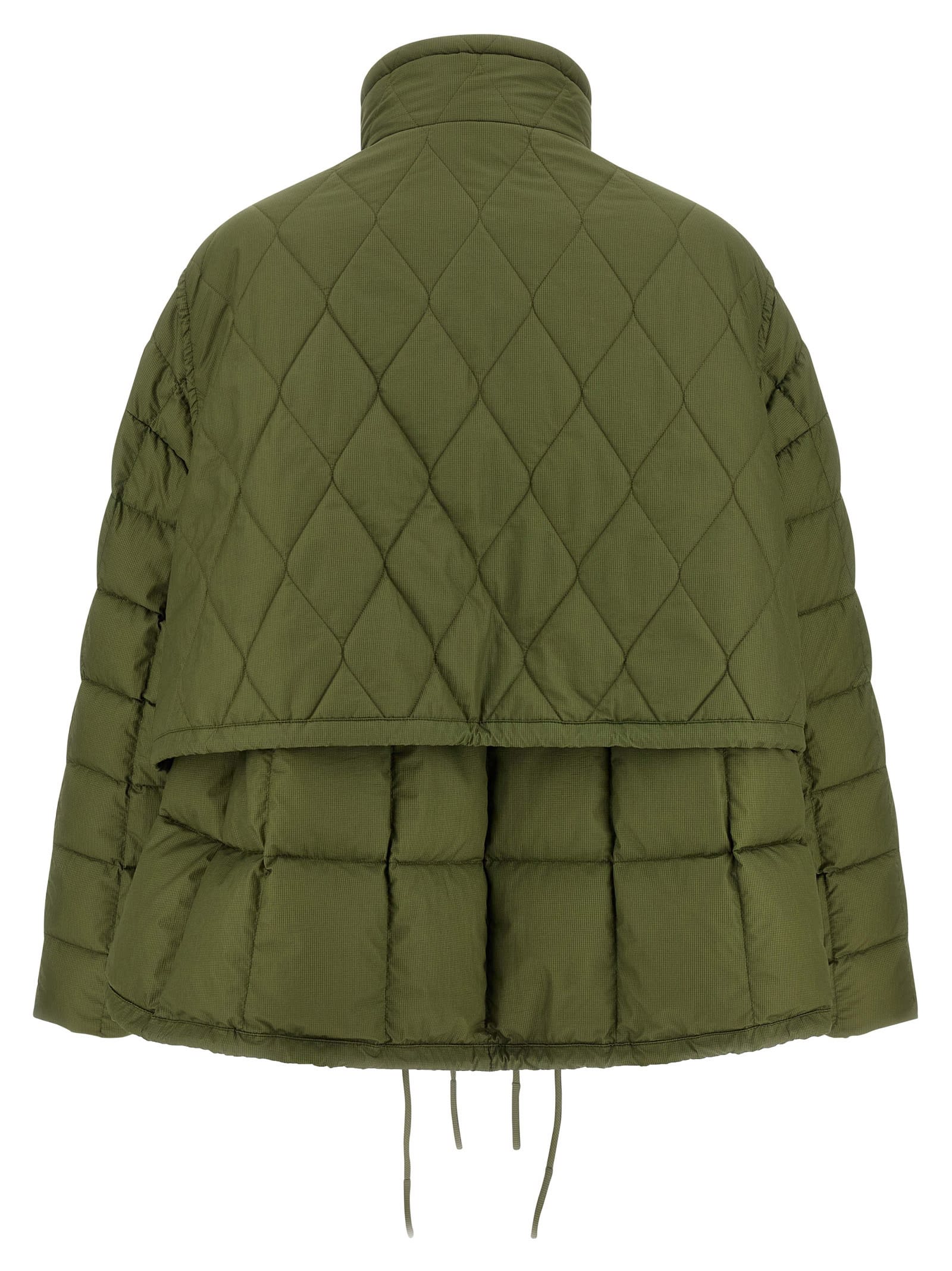 Ienki Ienki High Neck Padded Nylon Jacket In Green