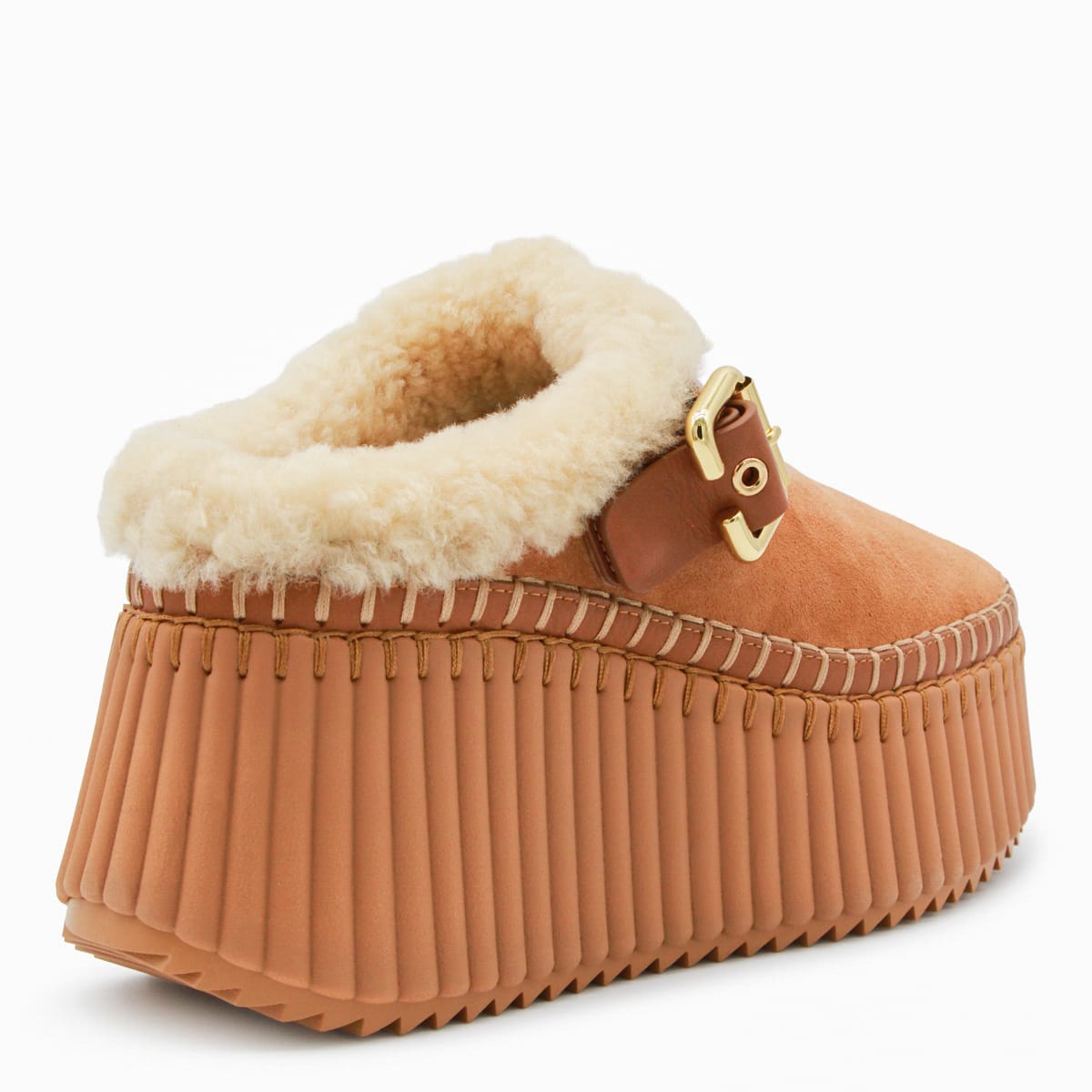Chloé Brown Leather Sandals In Brown