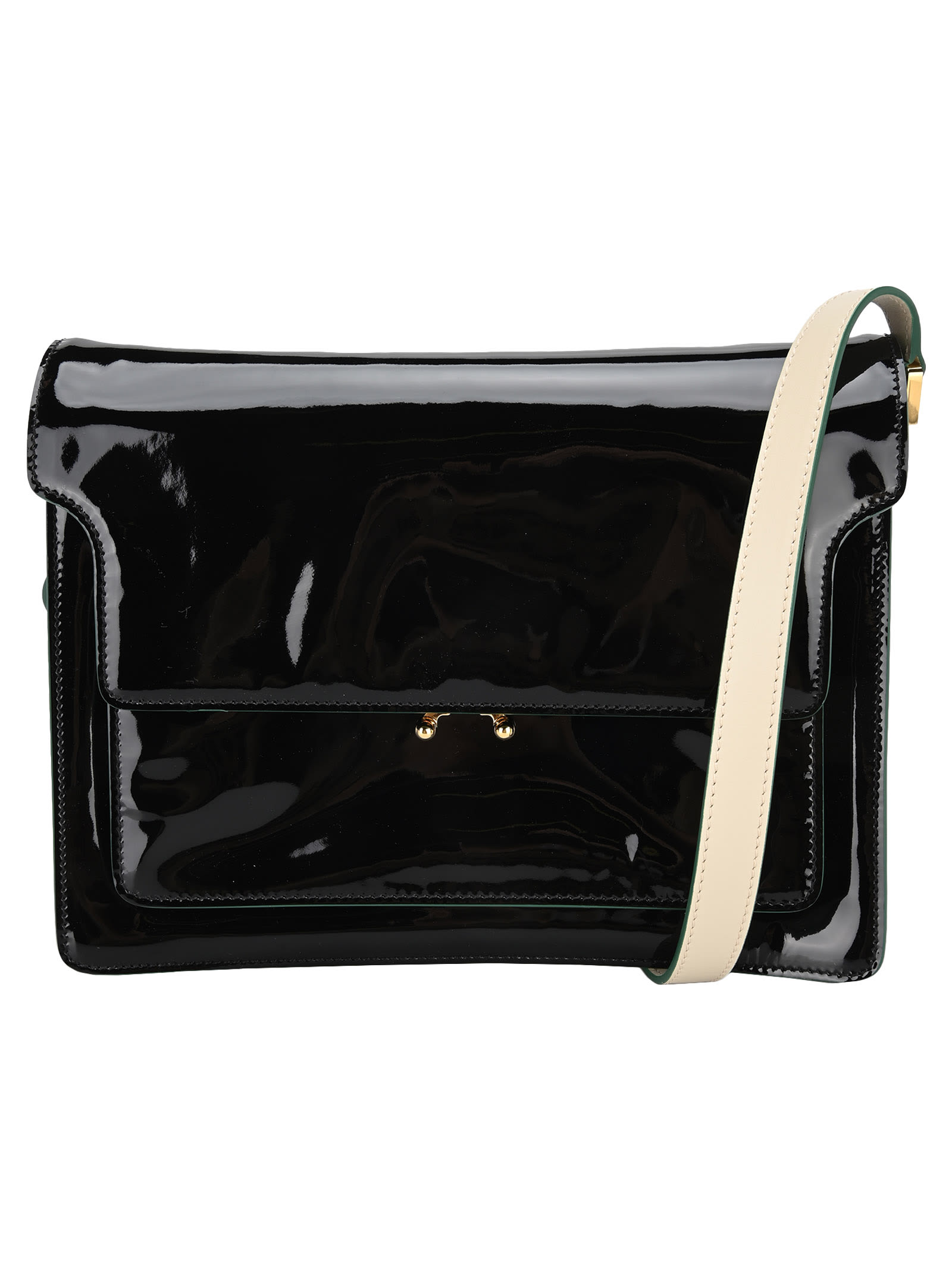 Click to view more detailed imagery on our partner's website Marni Trunk Shoulder Bag In Black +white Antique