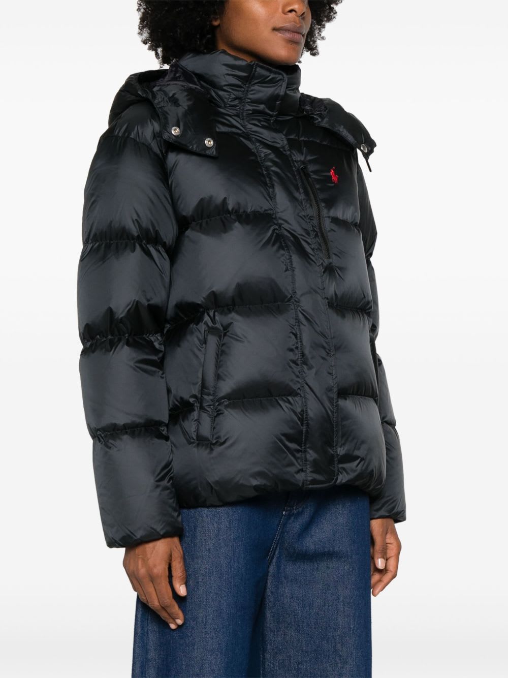 Polo Ralph Lauren Water-repellent Quilted Down Jacket With Detachable Hood Clothing In Black