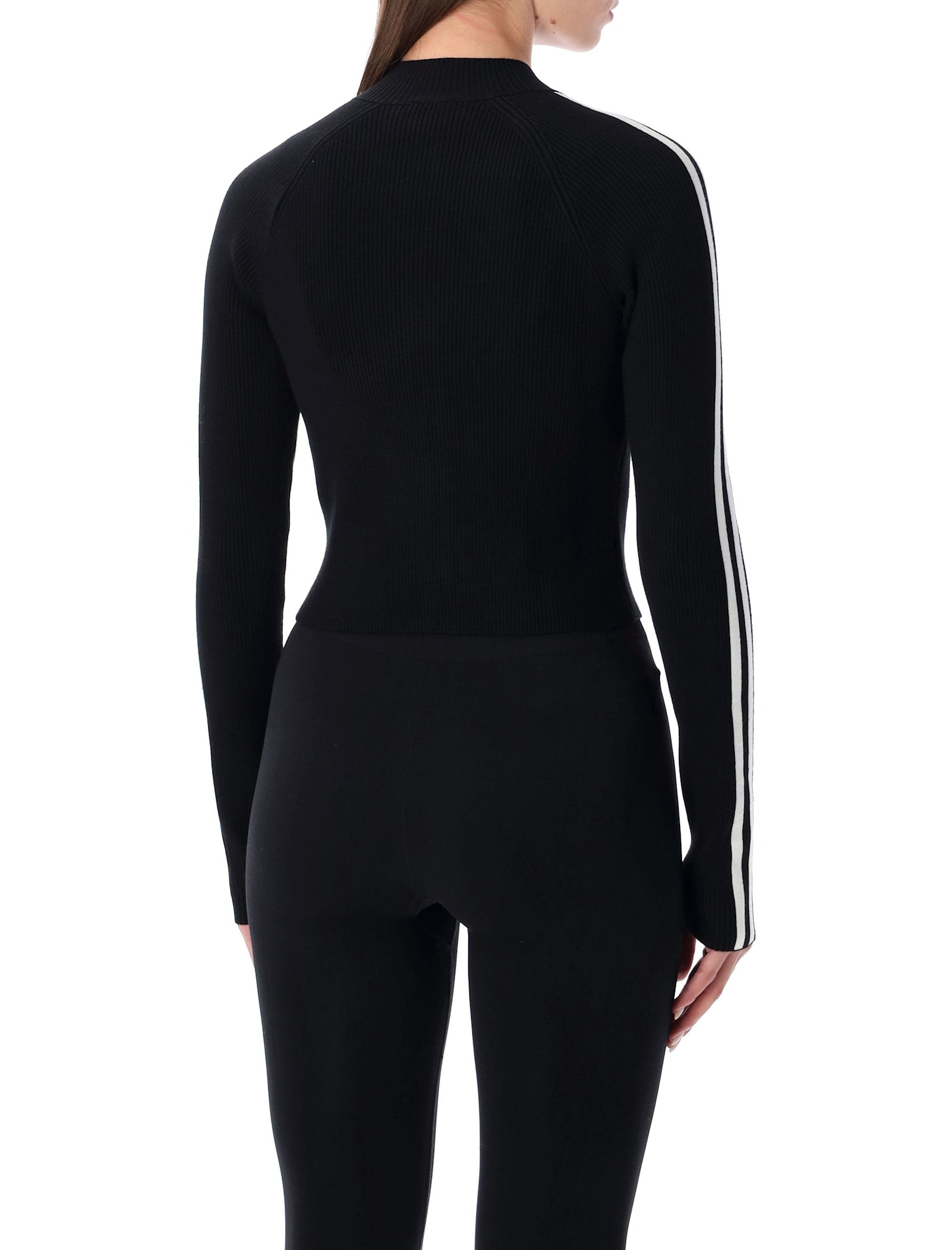 Adidas Originals Adicolor 3-stripes Slim Knit Track Top In Black