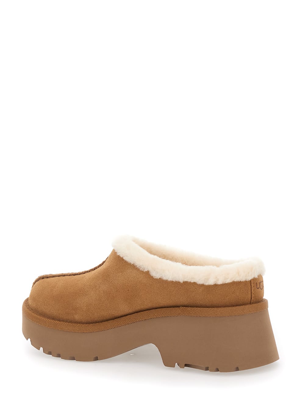 Shop Ugg New Heights Cozy Clogs In Beige