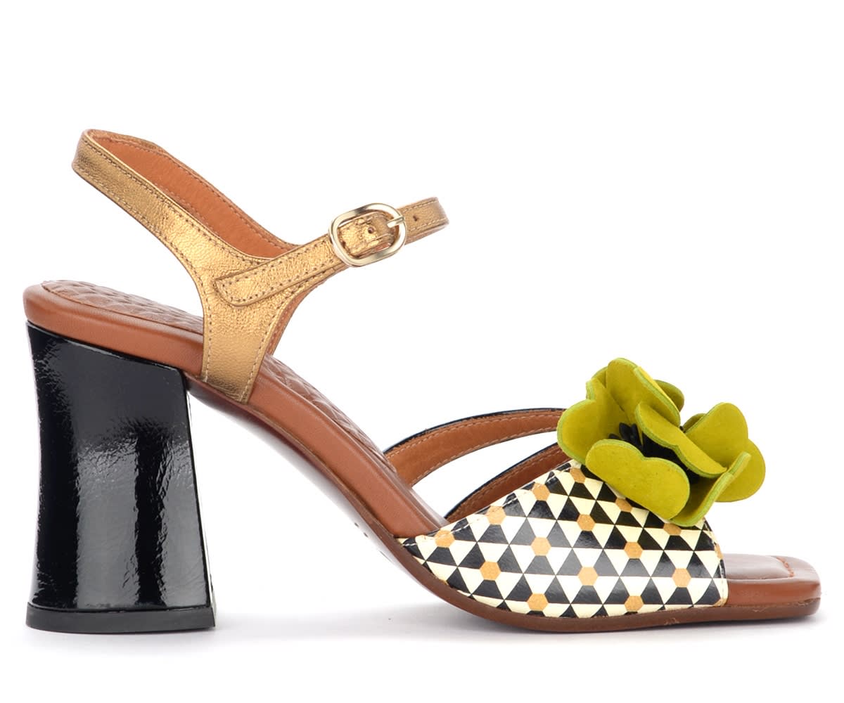 Chie Mihara Pi-piroca Heeled Sandal With Geometric Print
