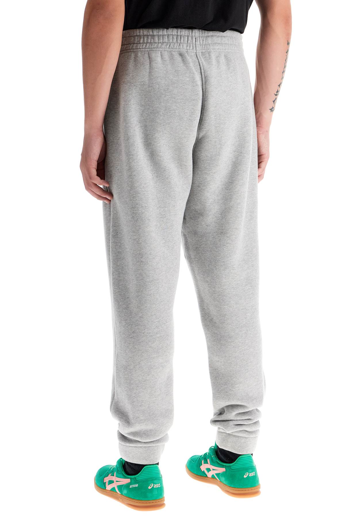 Shop Maison Kitsuné Comfort Joggers With Embroidery In Light Grey Melange (grey)