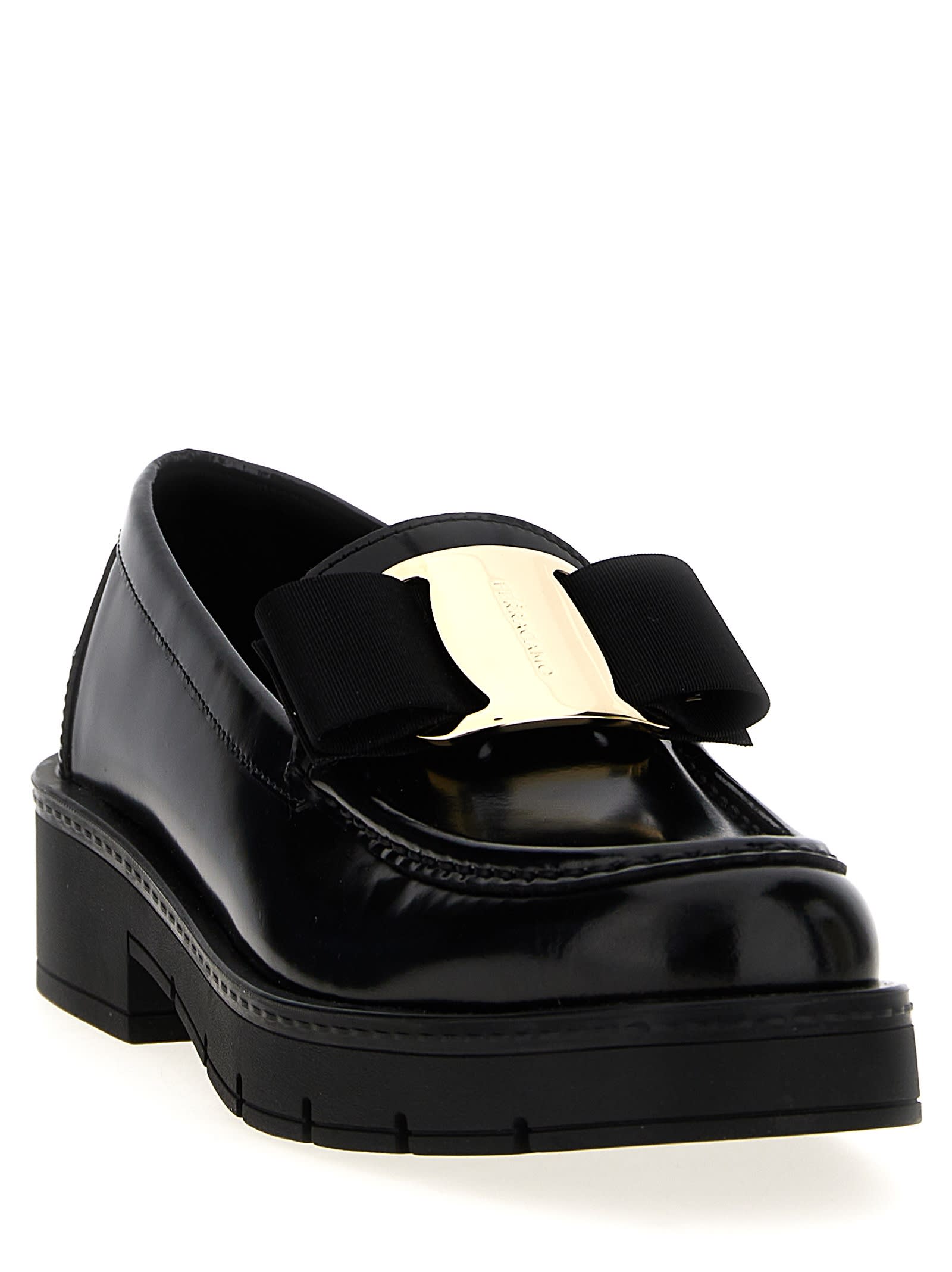 Shop Ferragamo Mirty Loafers In Black