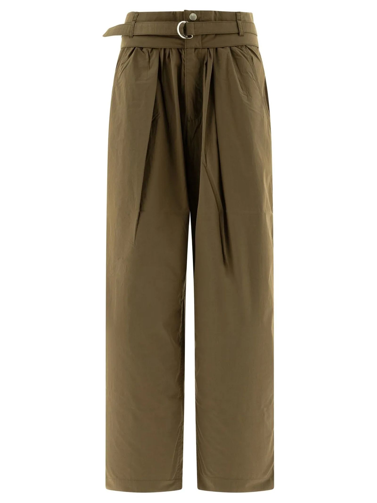 Shop Marant Etoile Khaki Celia Trousers In Green