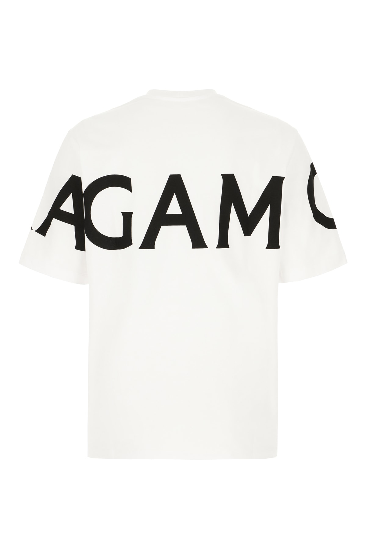 Ferragamo White Oversize Cotton T-shirt In White Black