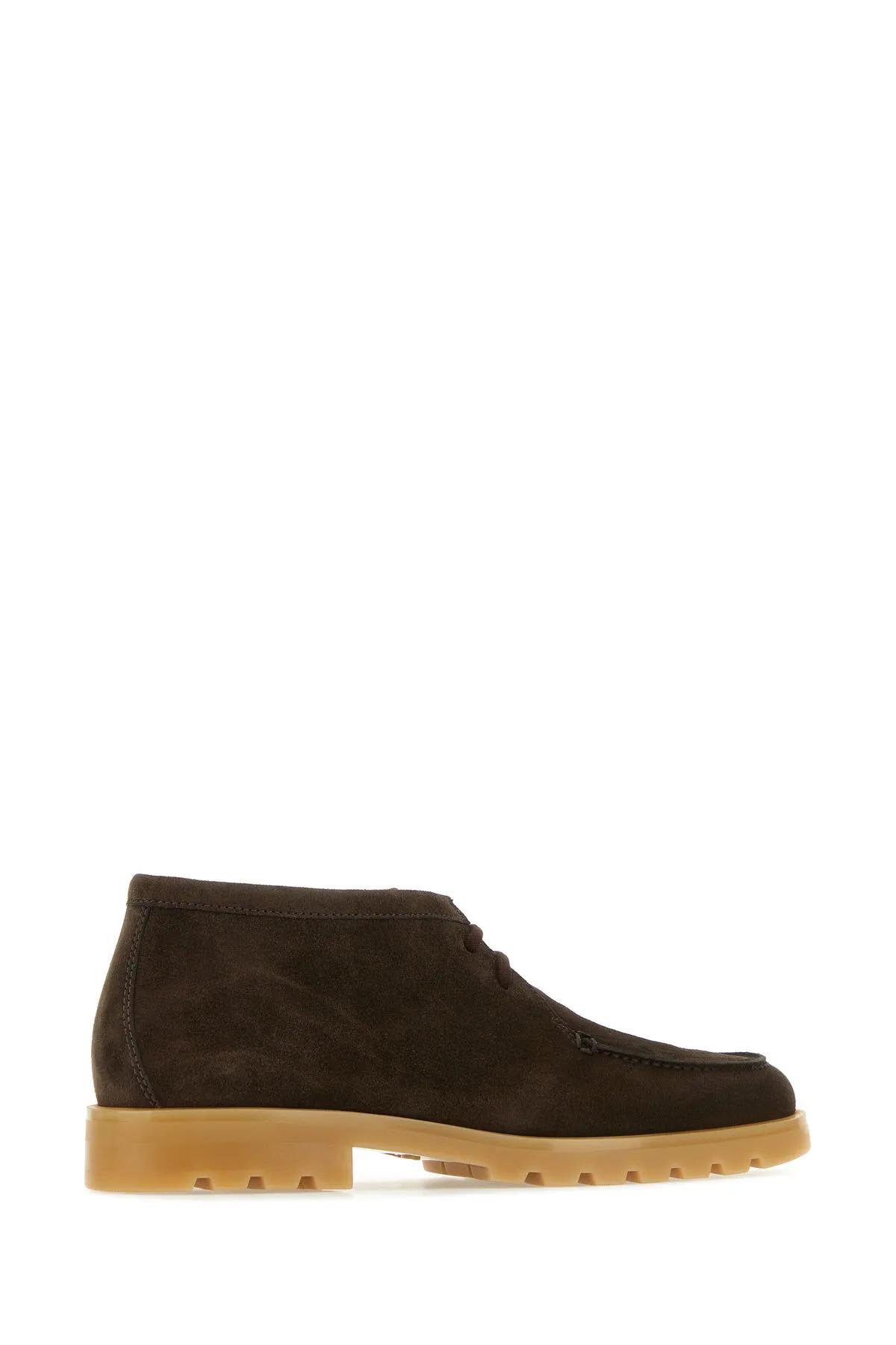 Shop Santoni Brown Suede Desert Ankle Boots In T50