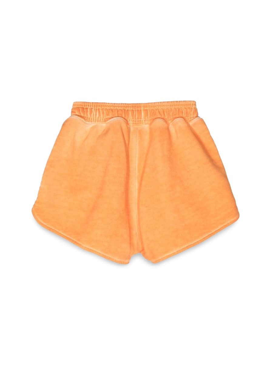 Marcelo Burlon County Of Milan Slogan-print Cotton Shorts In Orange