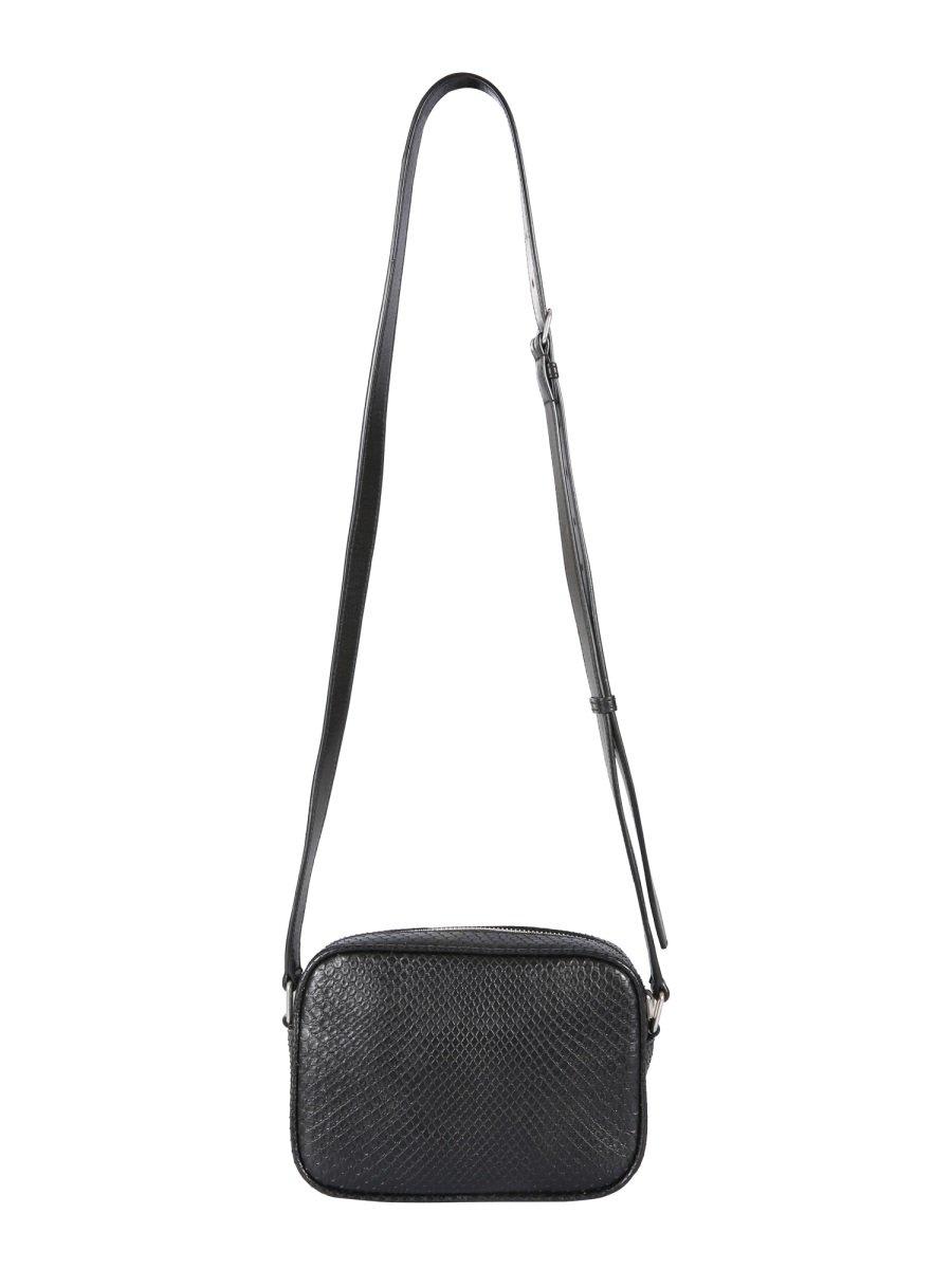 Shop Saint Laurent Logo Detailed Zip-up Shoulder Bag In Black