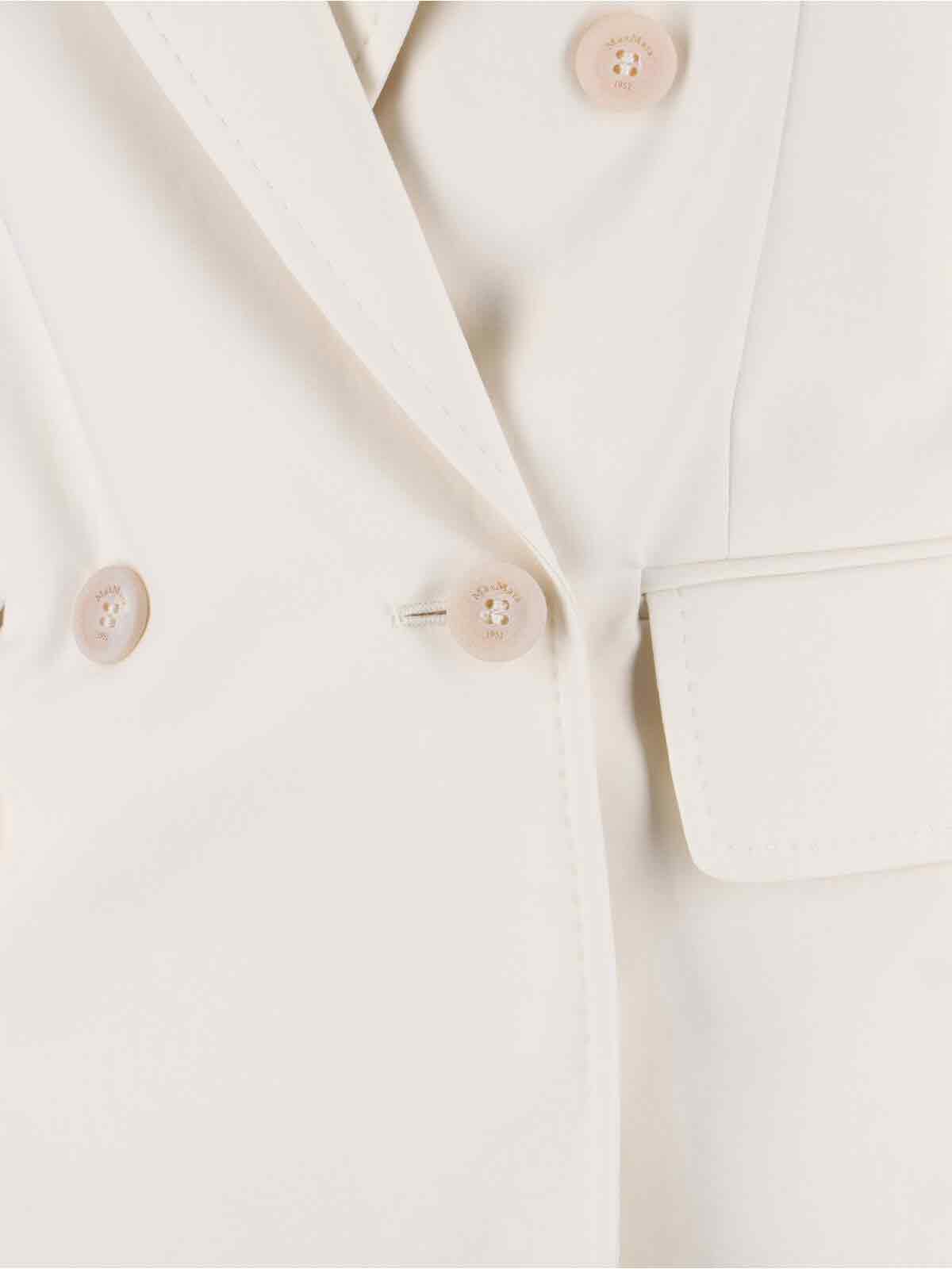 Max Mara Tailored Double-breasted Jacket Flap Pockets In White