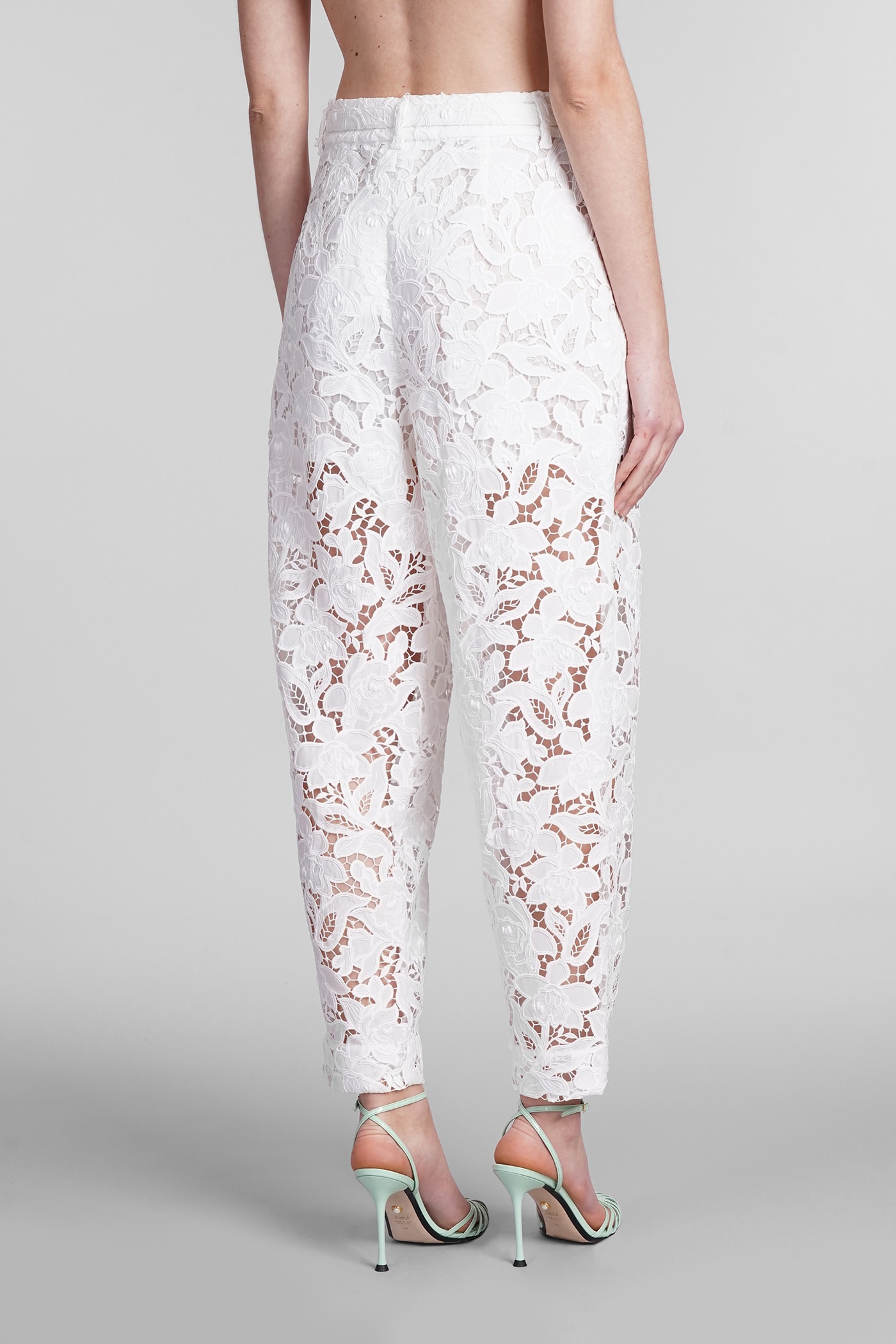 Shop Zimmermann Pants In White Polyester