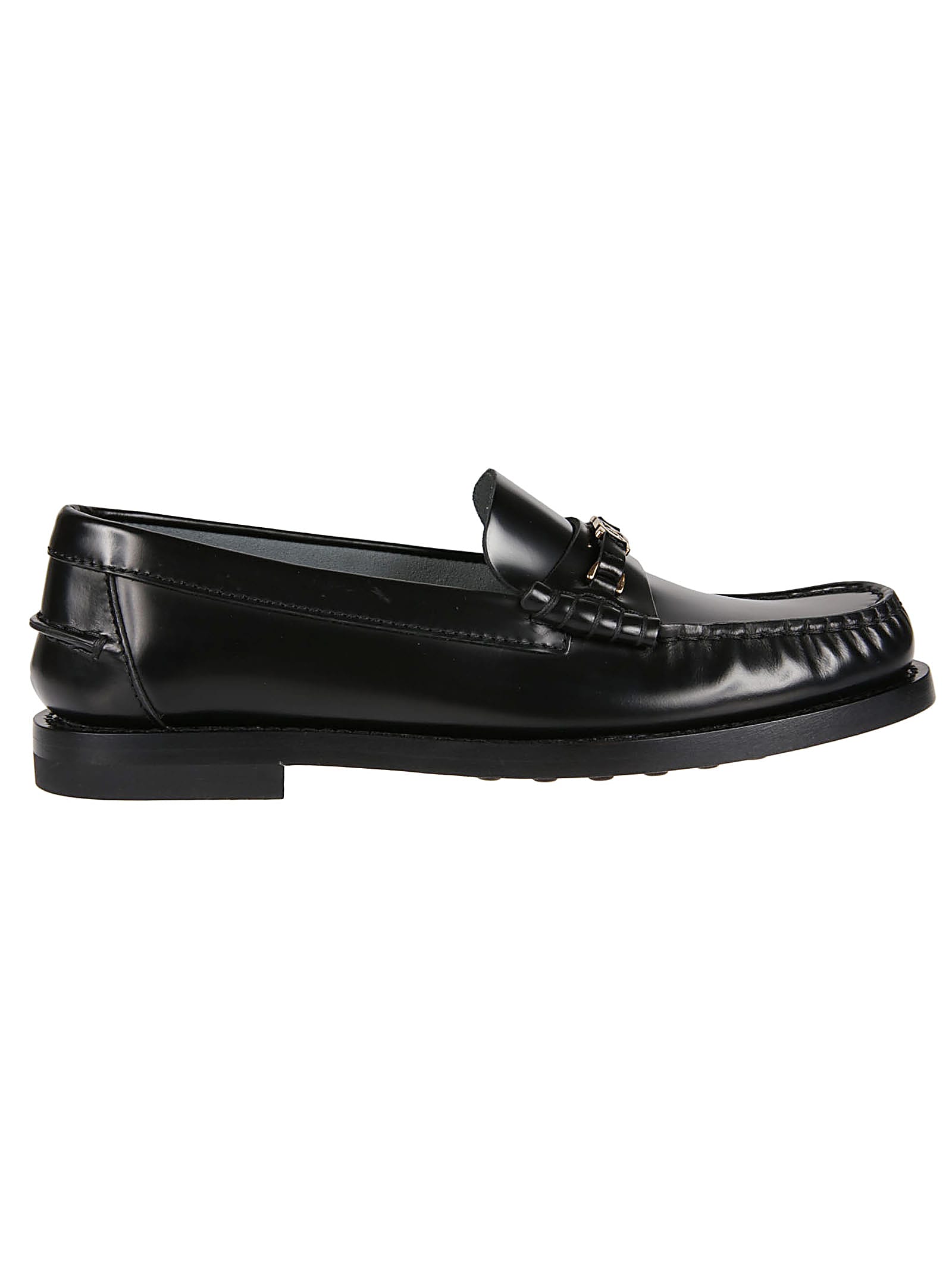 Shop Tod's 34l Chain Loafers In Nero