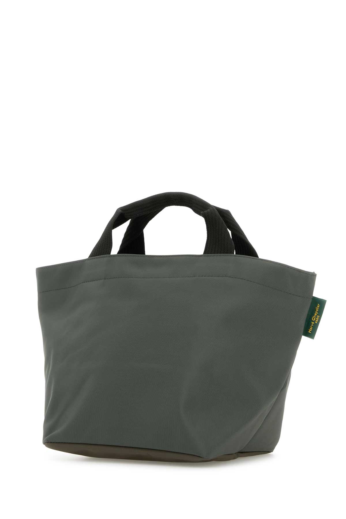 HERVE CHAPELIER DARK GREEN CANVAS 1027N SHOPPING BAG