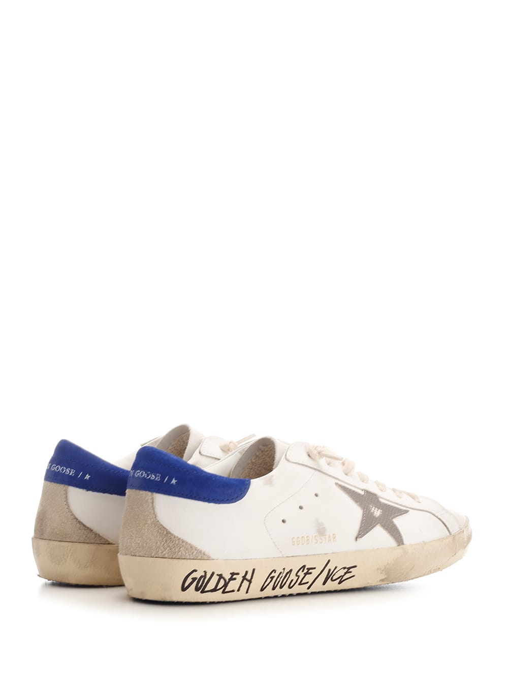 Shop Golden Goose Super-star Classic Sneakers In White/grey/bluette/beige