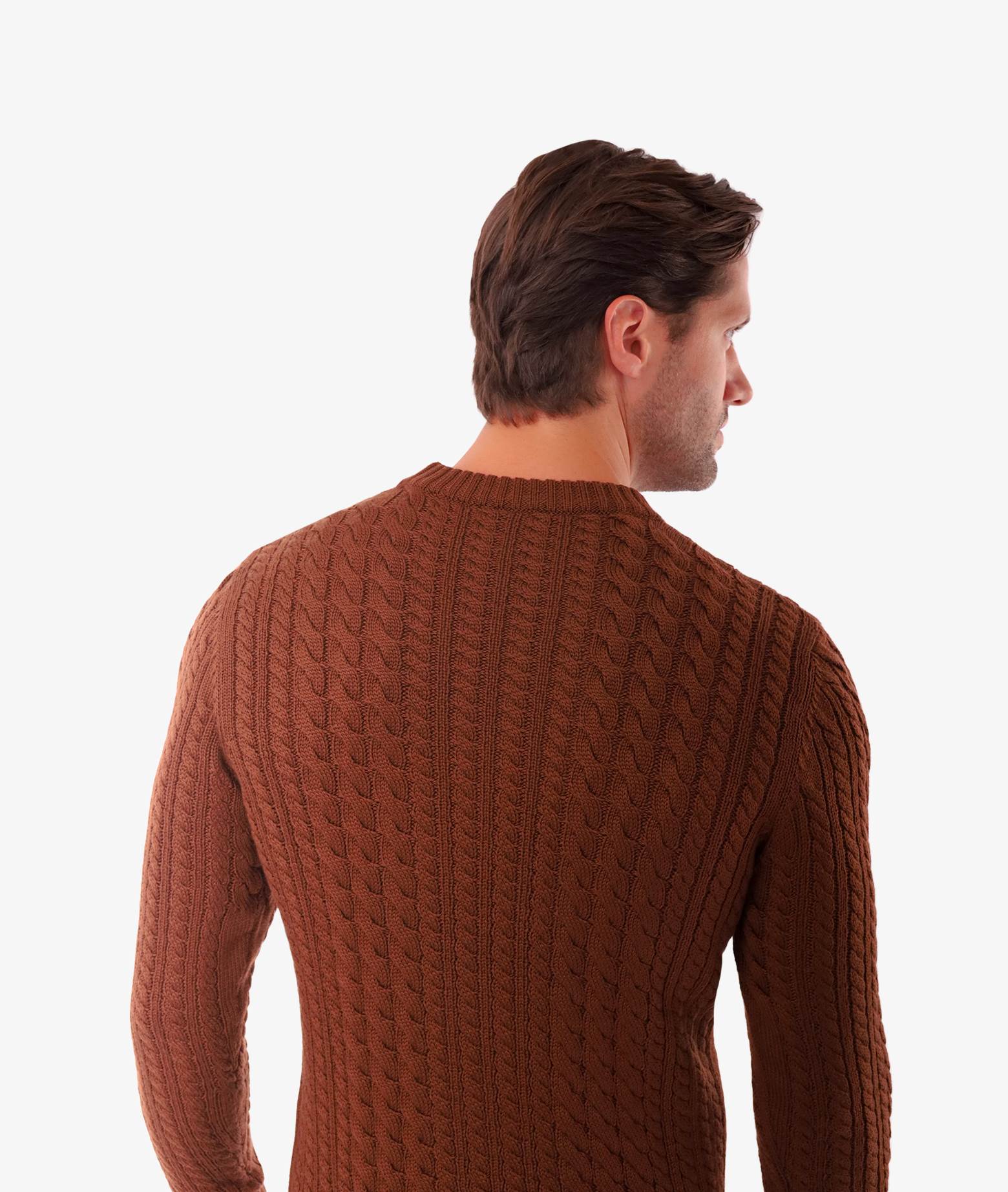 Larusmiani Cable Knit Sweater Col Du Pillon Sweater In Brown