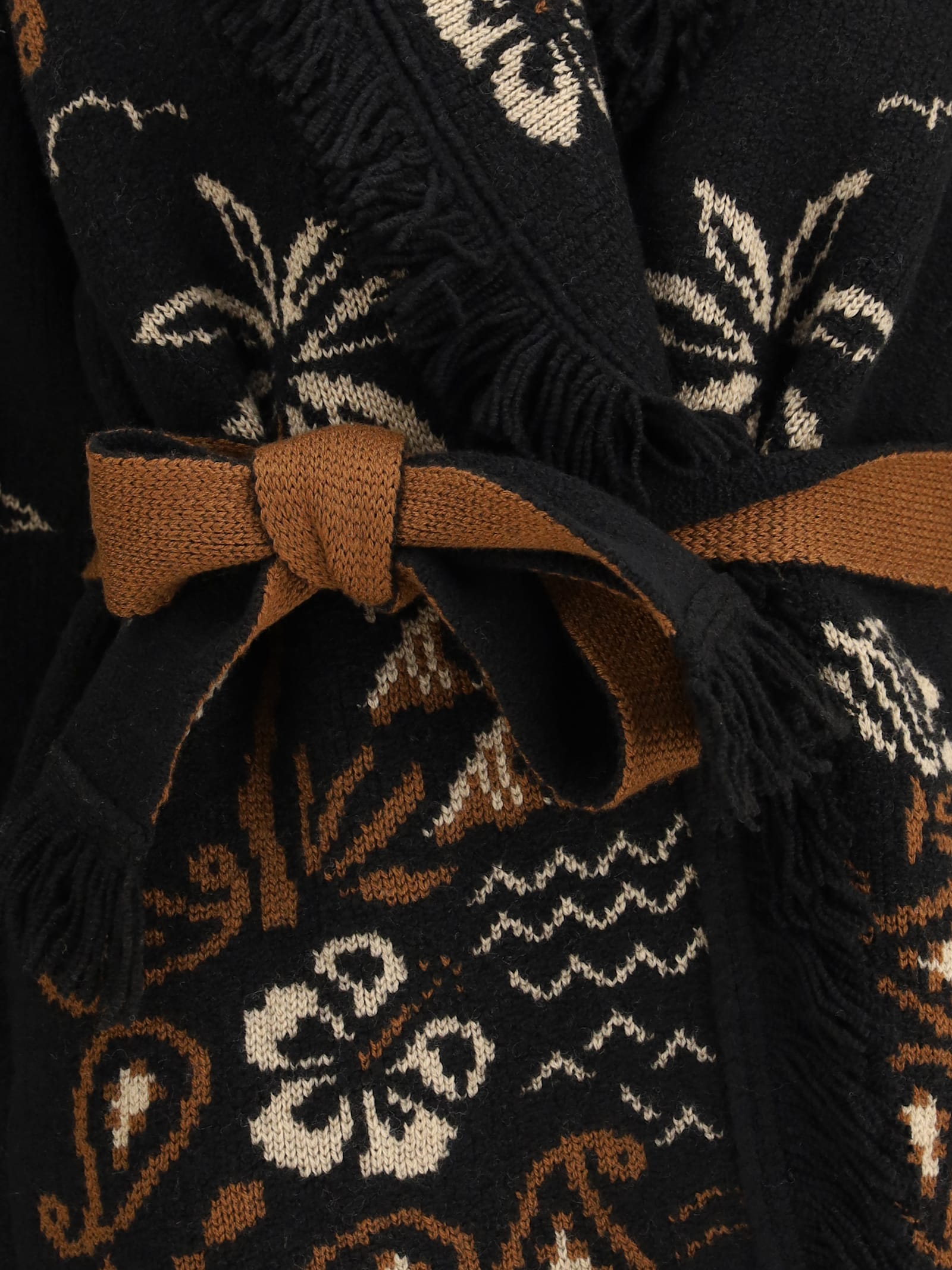 Alanui Glimpse Of Eden Cardigan In Black