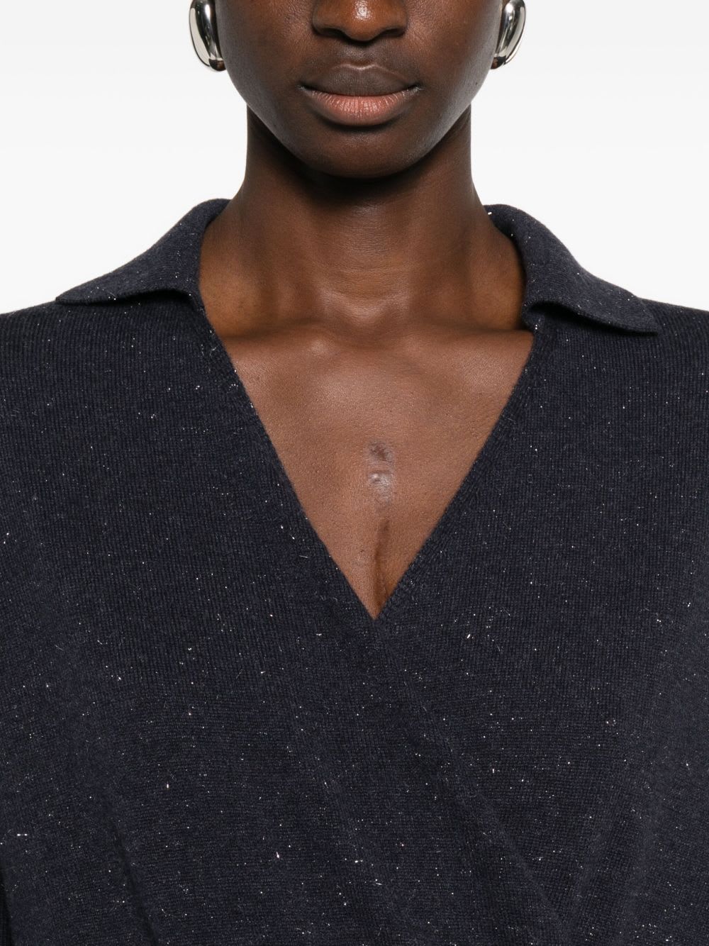 Peserico Midi Dress With Inserts In Black