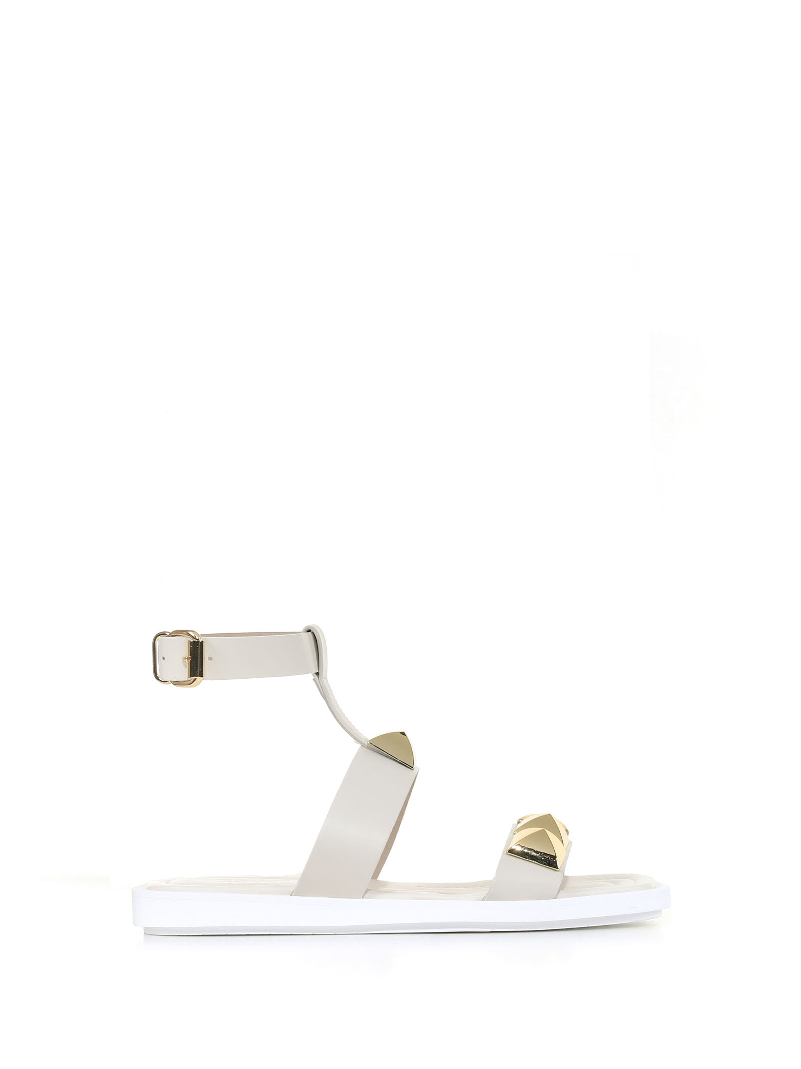 Janet & Janet Leather Sandal With Studs Detail