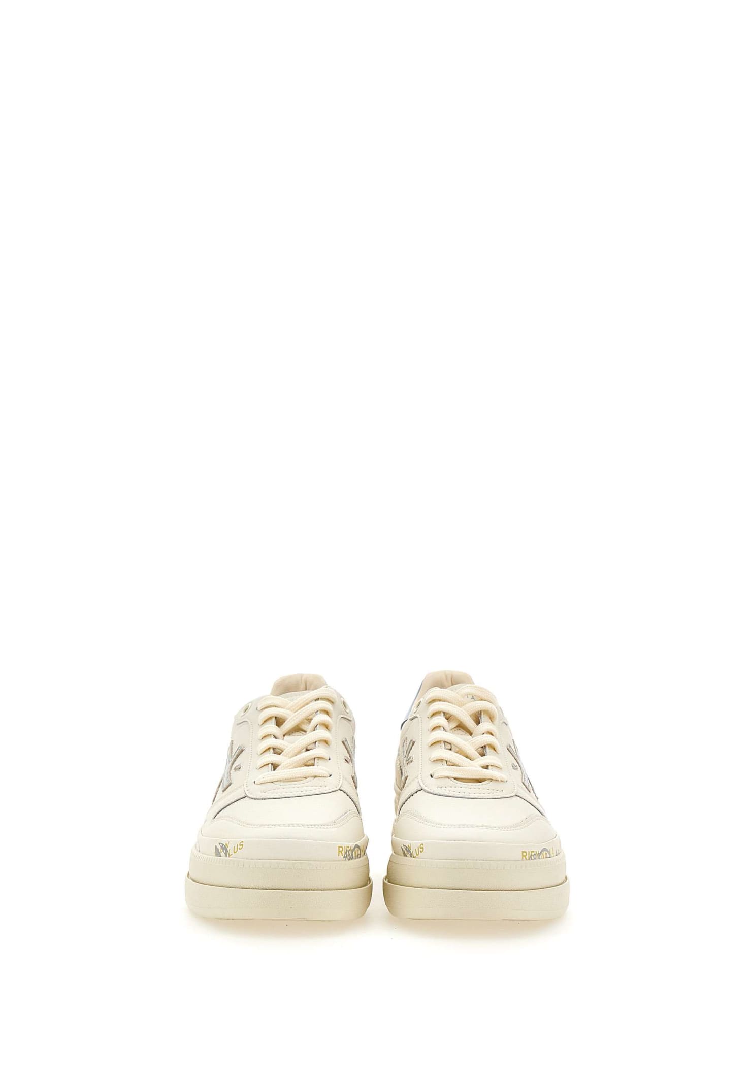 Shop Premiata Micol6789 Sneakers In White/lightblue