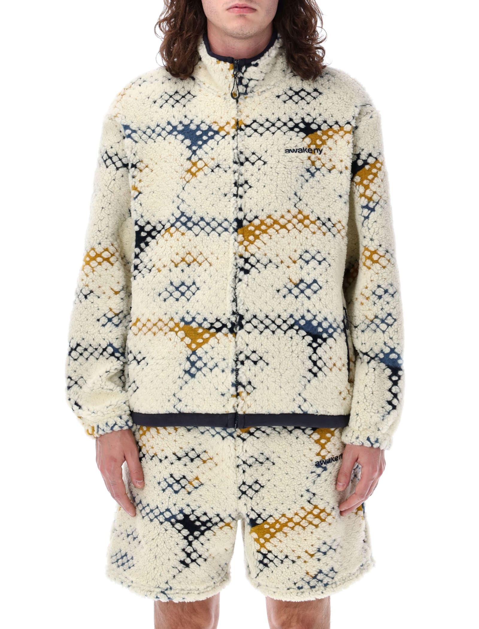 Shop Awake Ny Pronted A Fleece Jacket In Multicolor