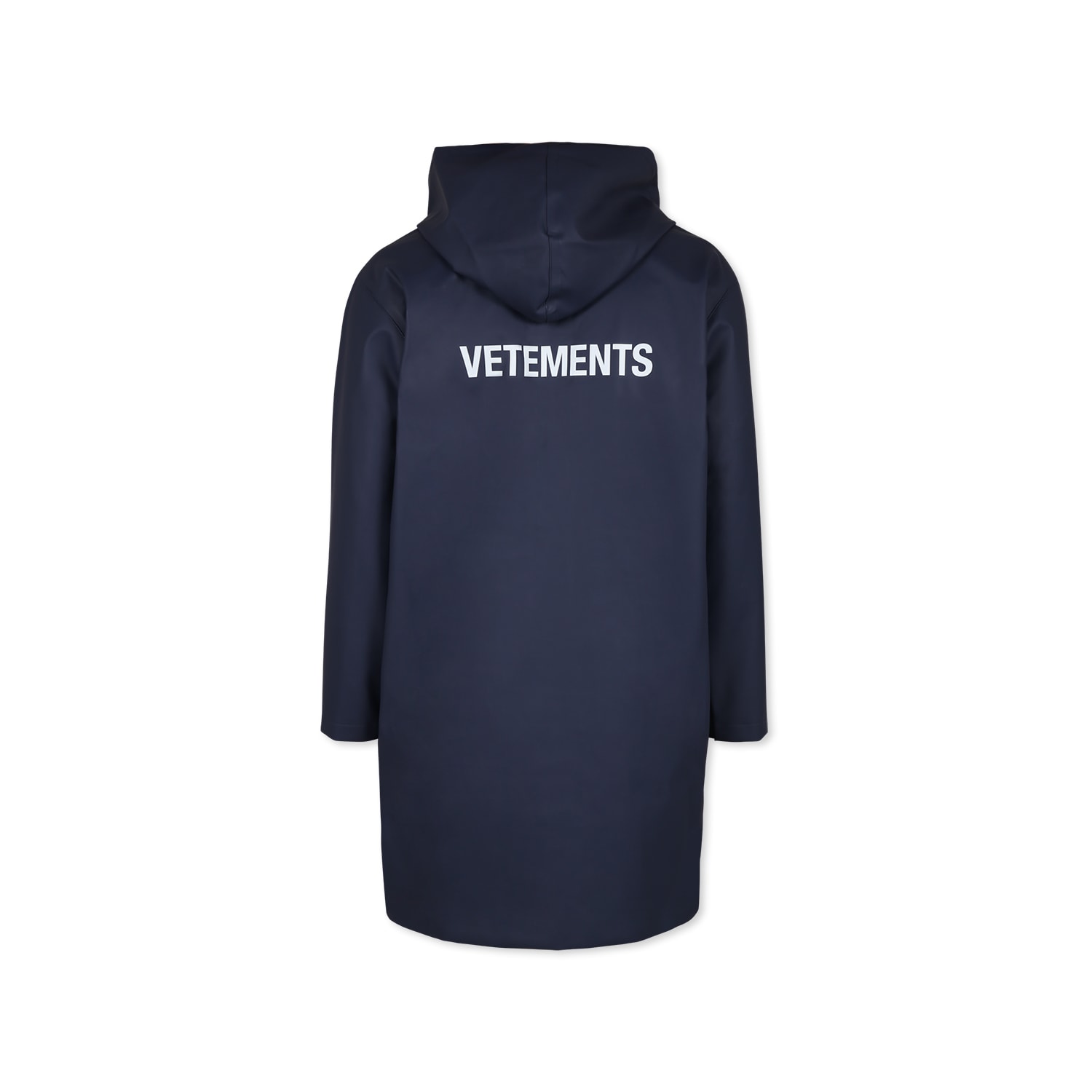 Shop Vetements Blue Raincoat For Kids With Logo