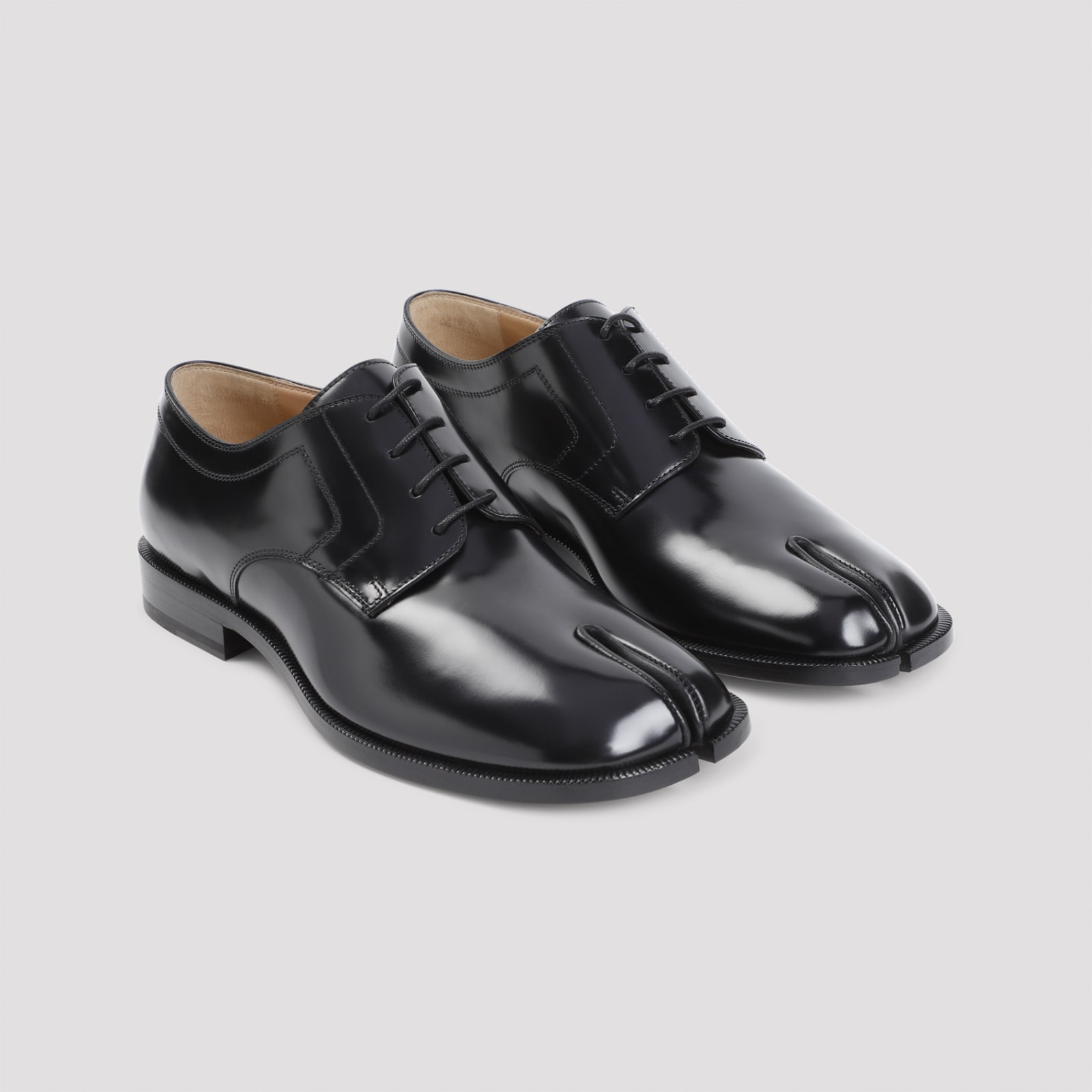 Shop Maison Margiela Marni Tabi Lace-up Shoes In Black