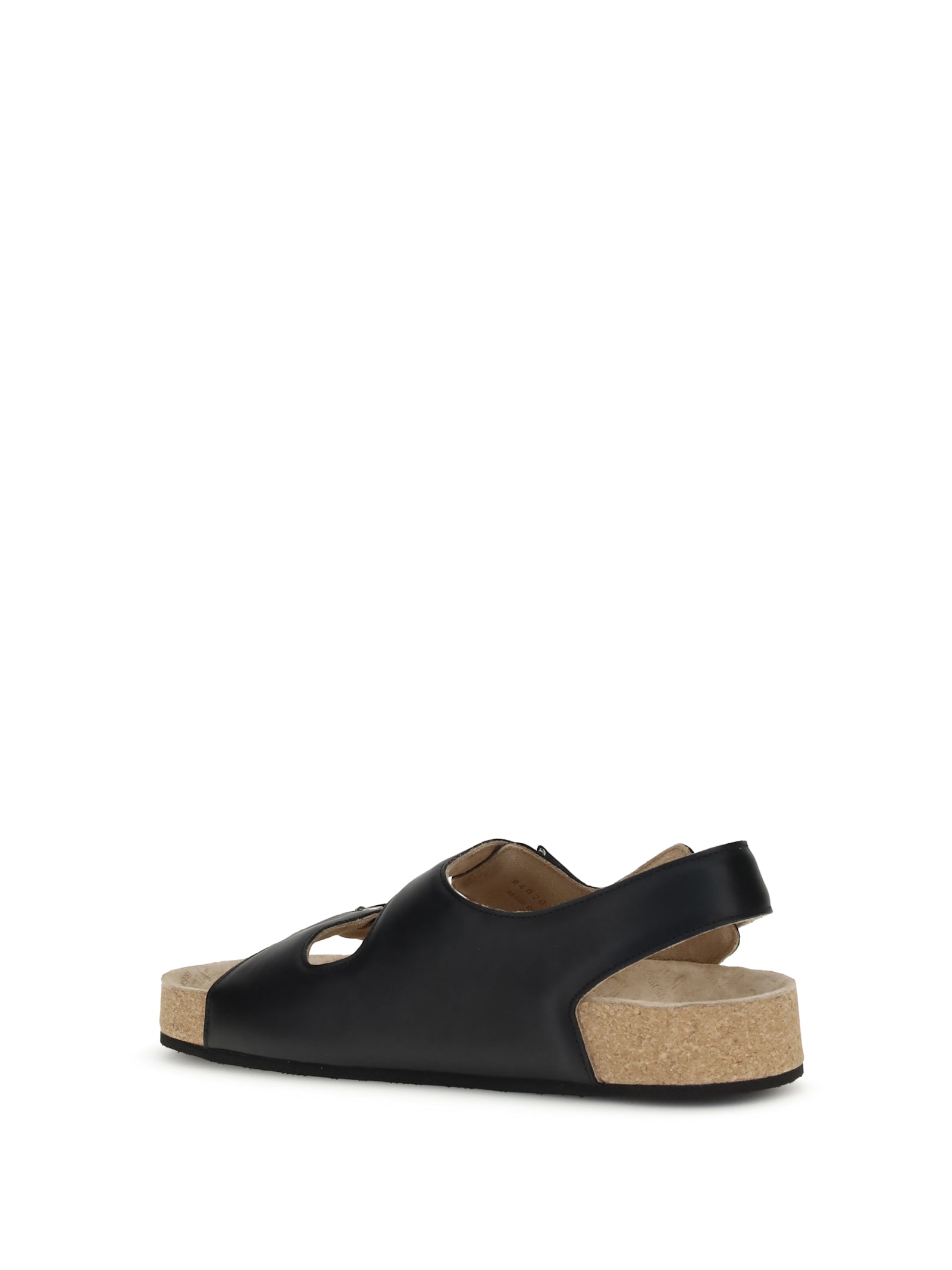 Balenciaga X Scholl Leather Sandals In Black