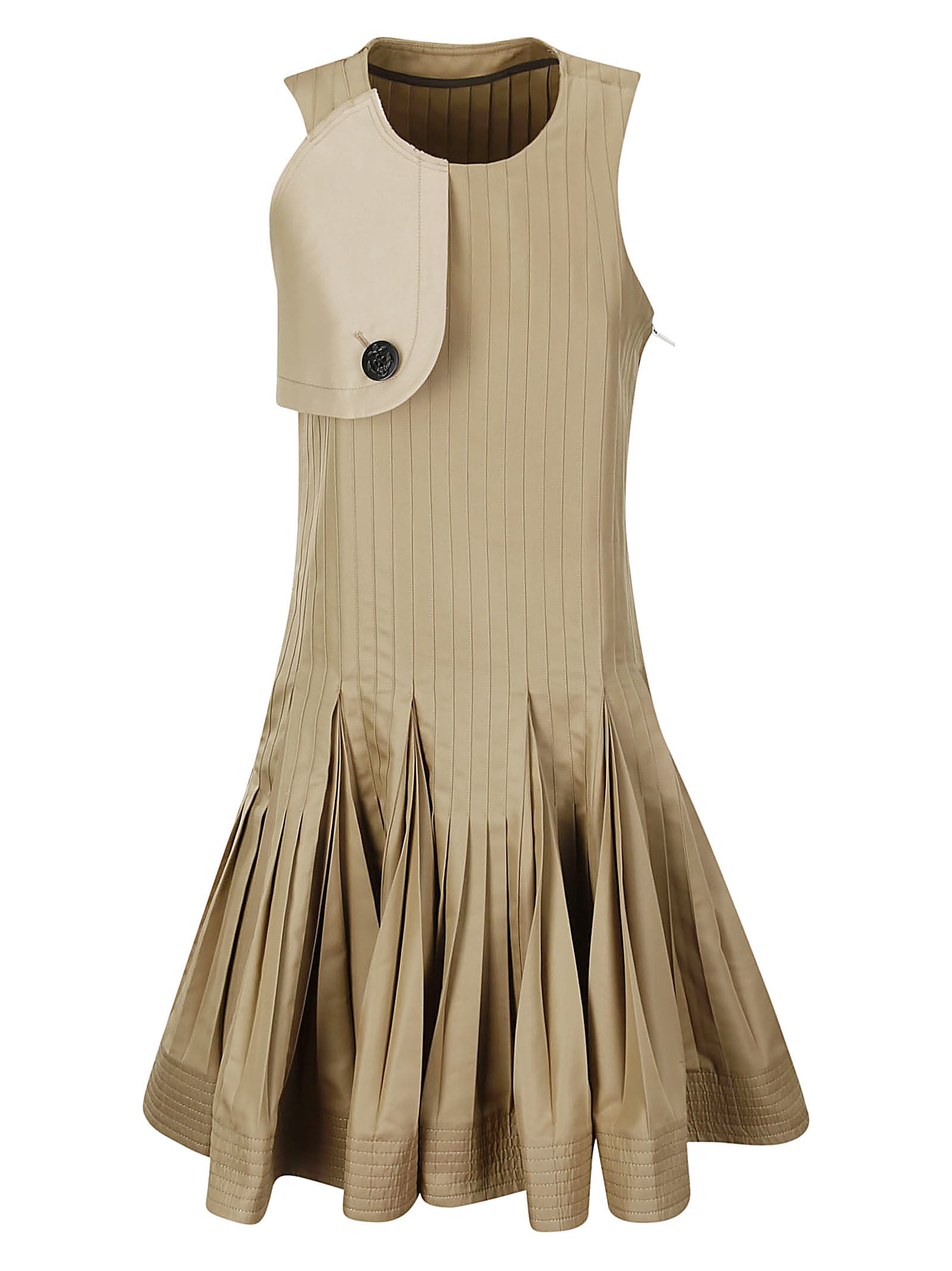 Sacai Cotton Gabardine Dress In Neutrals | ModeSens