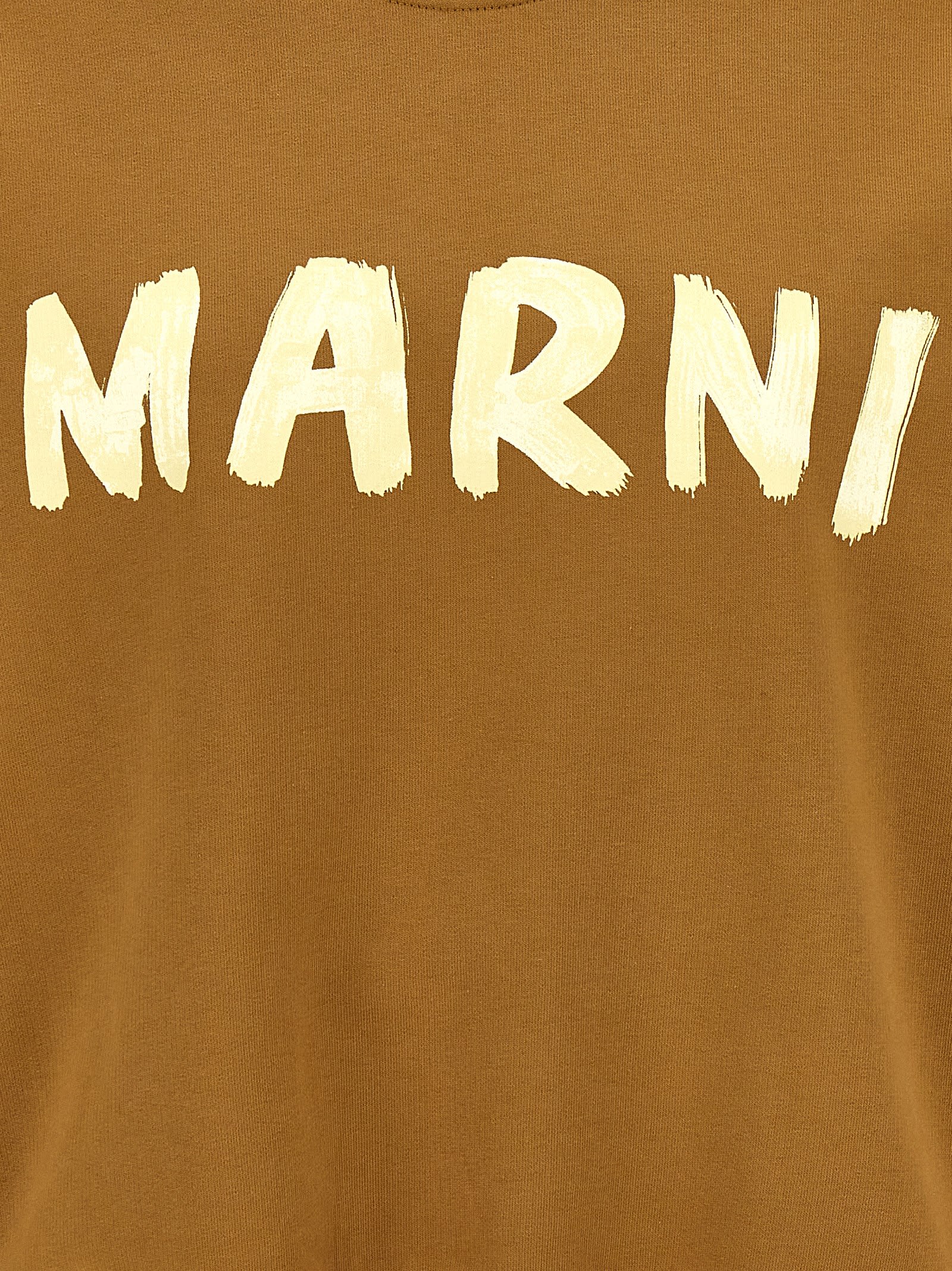 Shop Marni Logo Print Sweatshirt In Green