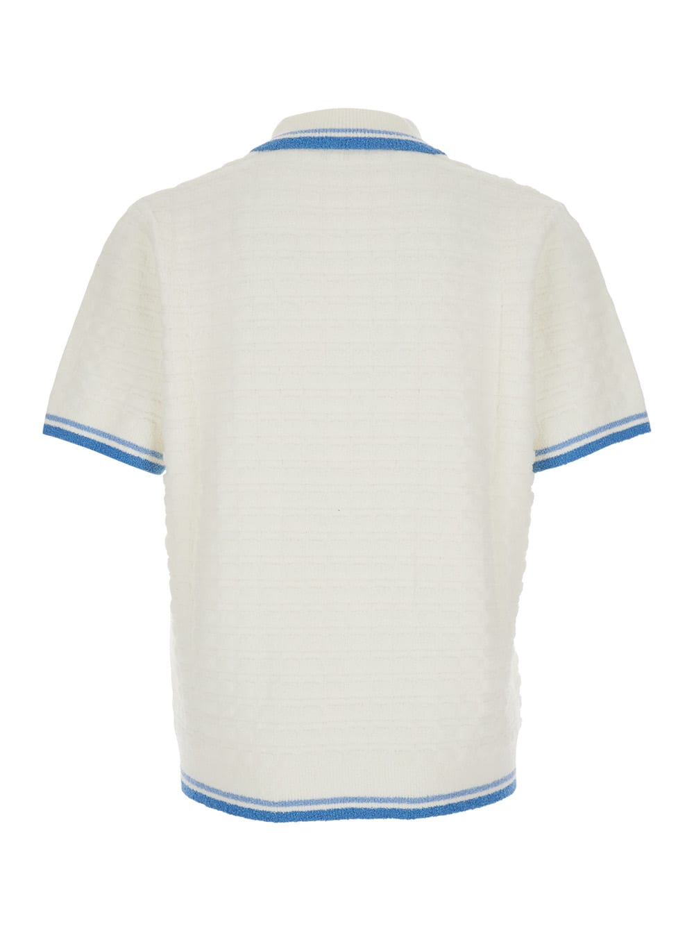 Casablanca White Shirt With Classic Collar And Chest Logo Patch In Cotton Man In White