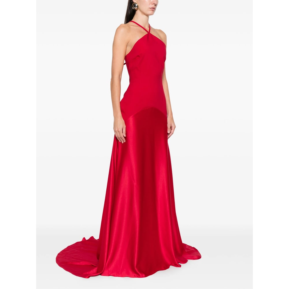 Solace London Halter Maxi Dress In Red